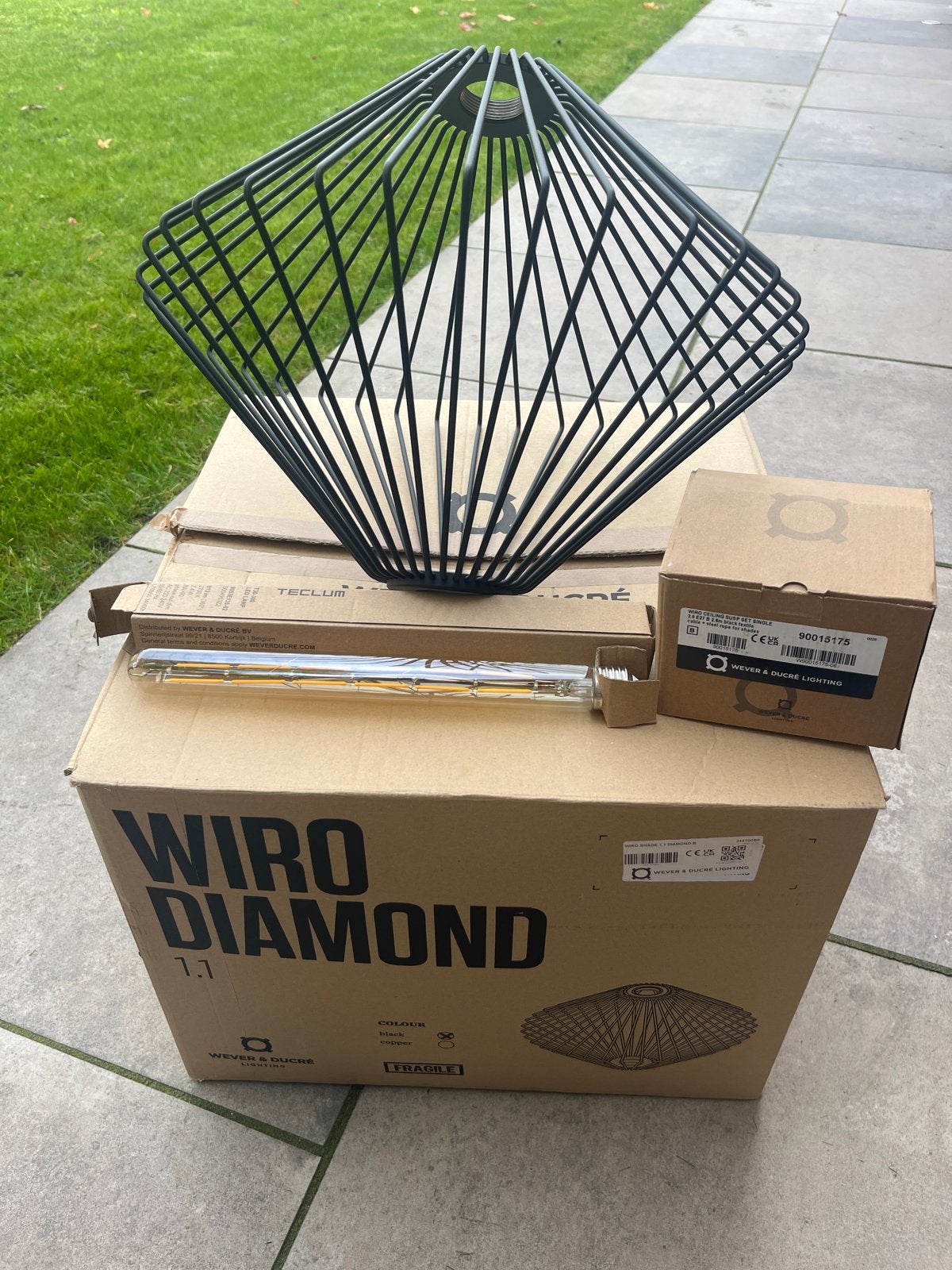 2x Wiro Shade 1.1 Diamond Zwart - Design Lampenkap, Overige merken, Zwart, Nieuw, Modern