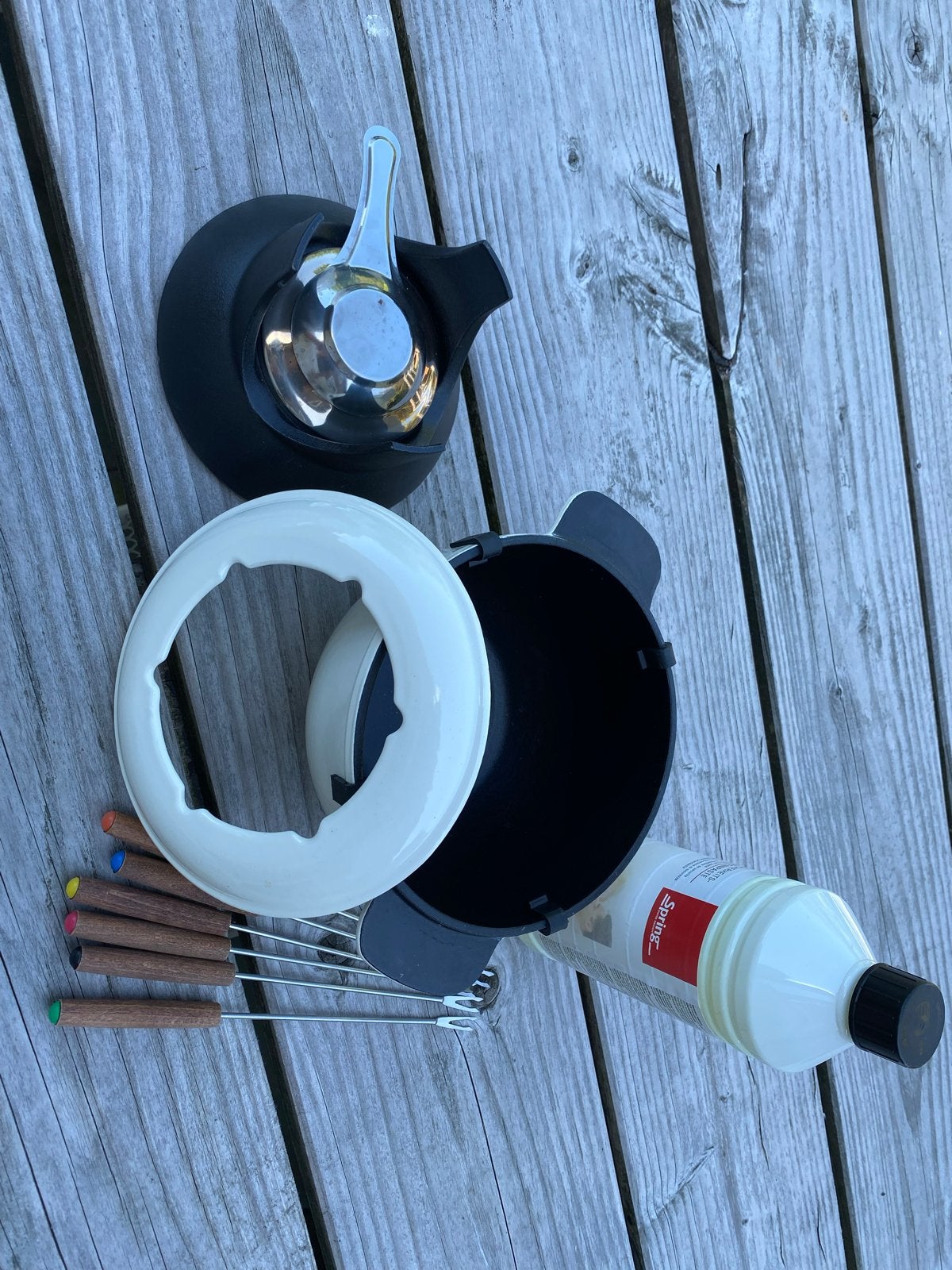 Complete Fondueset met brander en vorkjes - Zo goed als nieu, Ophalen, Zo goed als nieuw, Brander, Fondueset