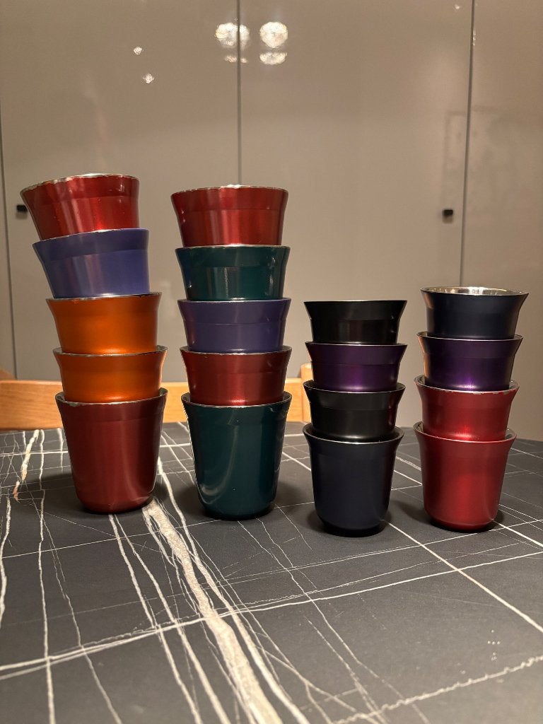 Nespresso kopjes, Gebruikt, Overige merken, Ophalen of Verzenden, Metaal