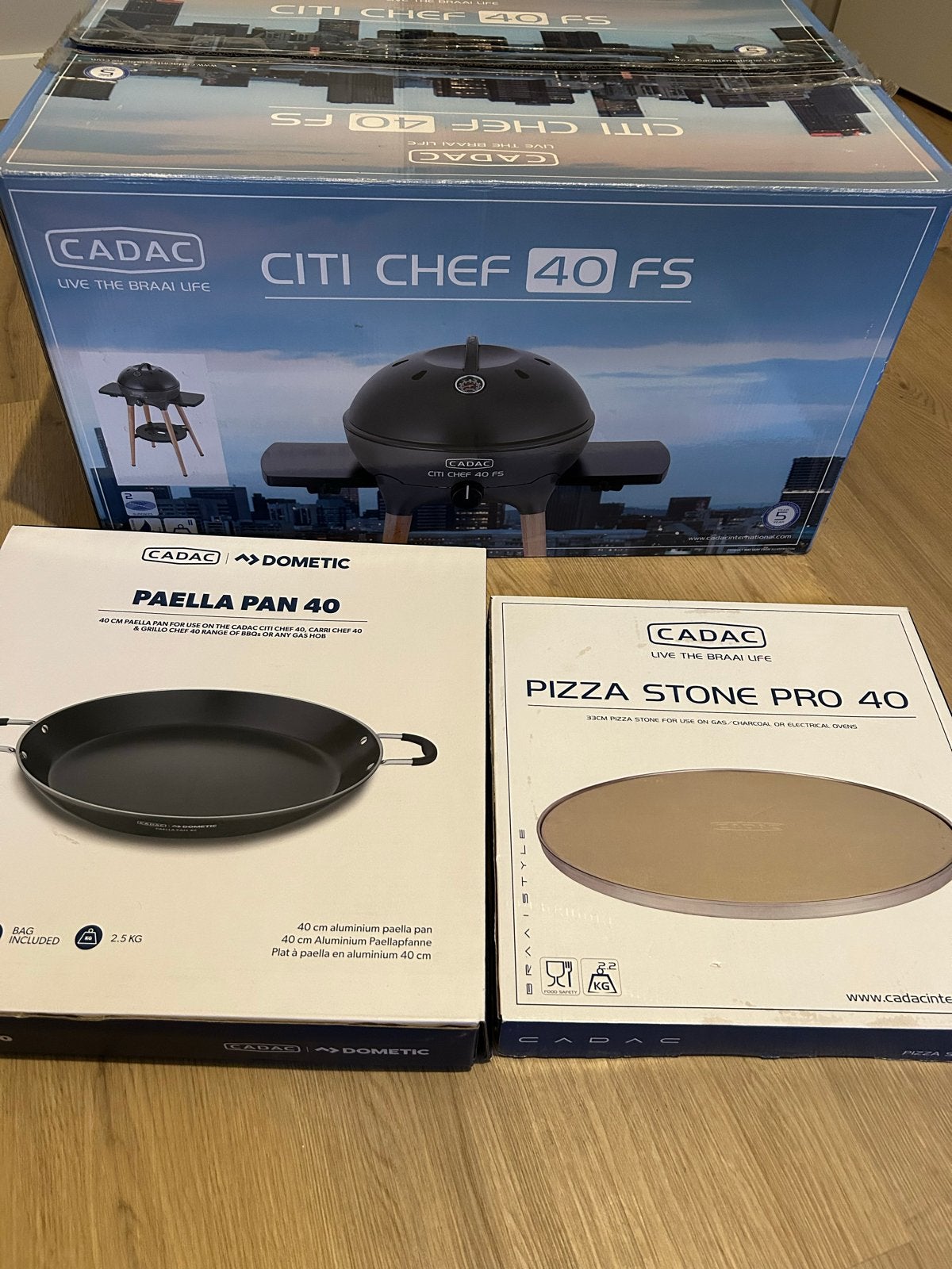 Cadac Citi Chef 40 FS BBQ met Paella Pan en Pizzasteen, Ophalen, Zo goed als nieuw