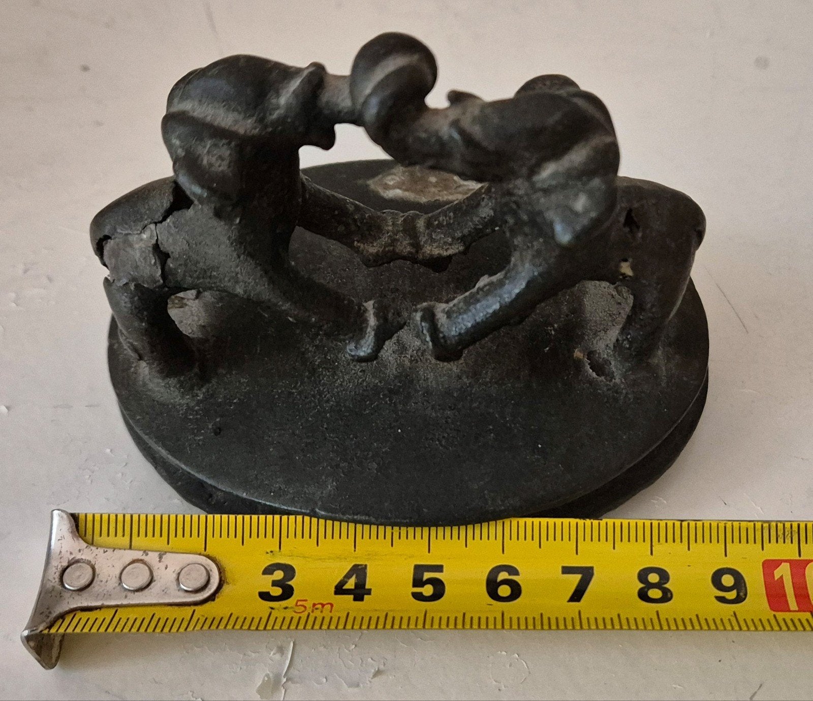 Antieke Indiase messing/bronzen voetschrobber 'Vajri', Ophalen of Verzenden