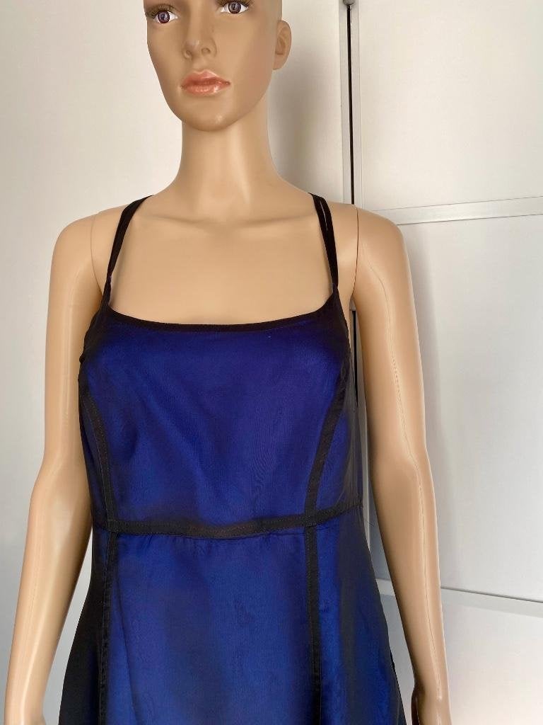 H365 Nieuw:Expresso maat 40=M jurk feest feestjurk blauw/zw, Kleding | Dames, Maat 38/40 (M), Nieuw, Ophalen of Verzenden, Knielengte