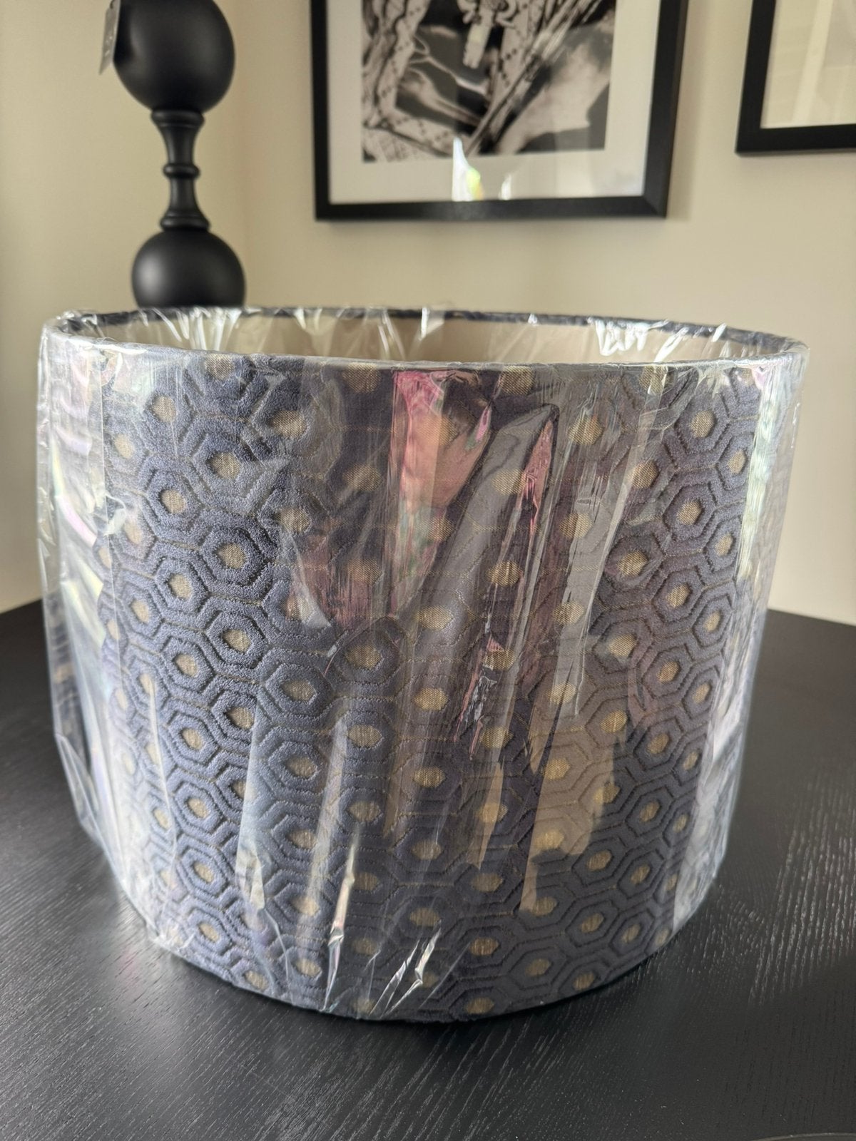 Chique grote lampenkap van Light & Living 40 cm, Huis en Inrichting, Lampen | Lampenkappen, Ophalen, Zo goed als nieuw, Grijs