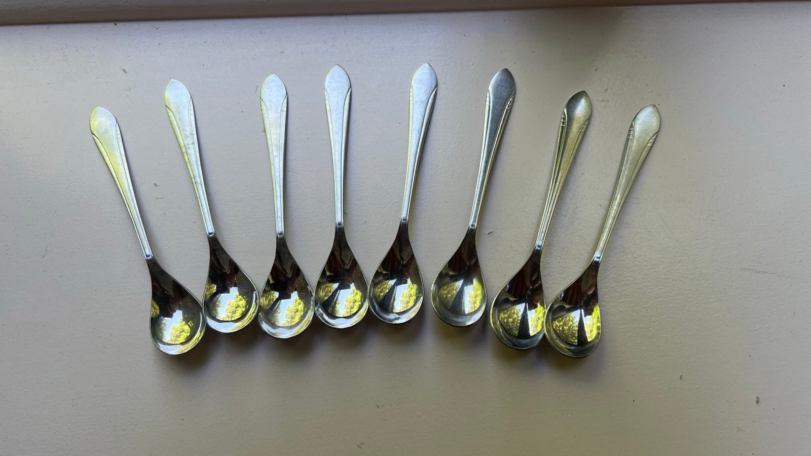 Set van 8 Pako Rhenen lepeltjes - Vintage bestek, Ophalen of Verzenden