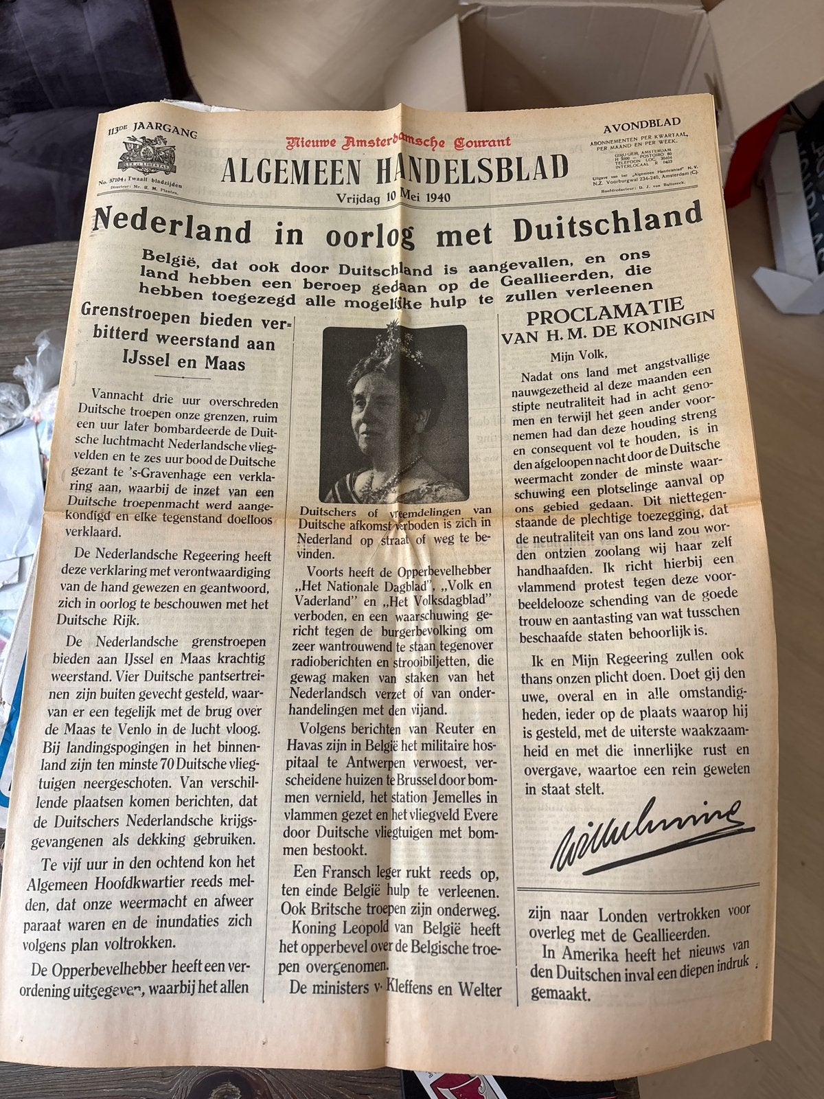 Krant Algemeen Handelsblad 10 mei 1940 - Nederland in oorlog, Ophalen, Gelezen, Krant