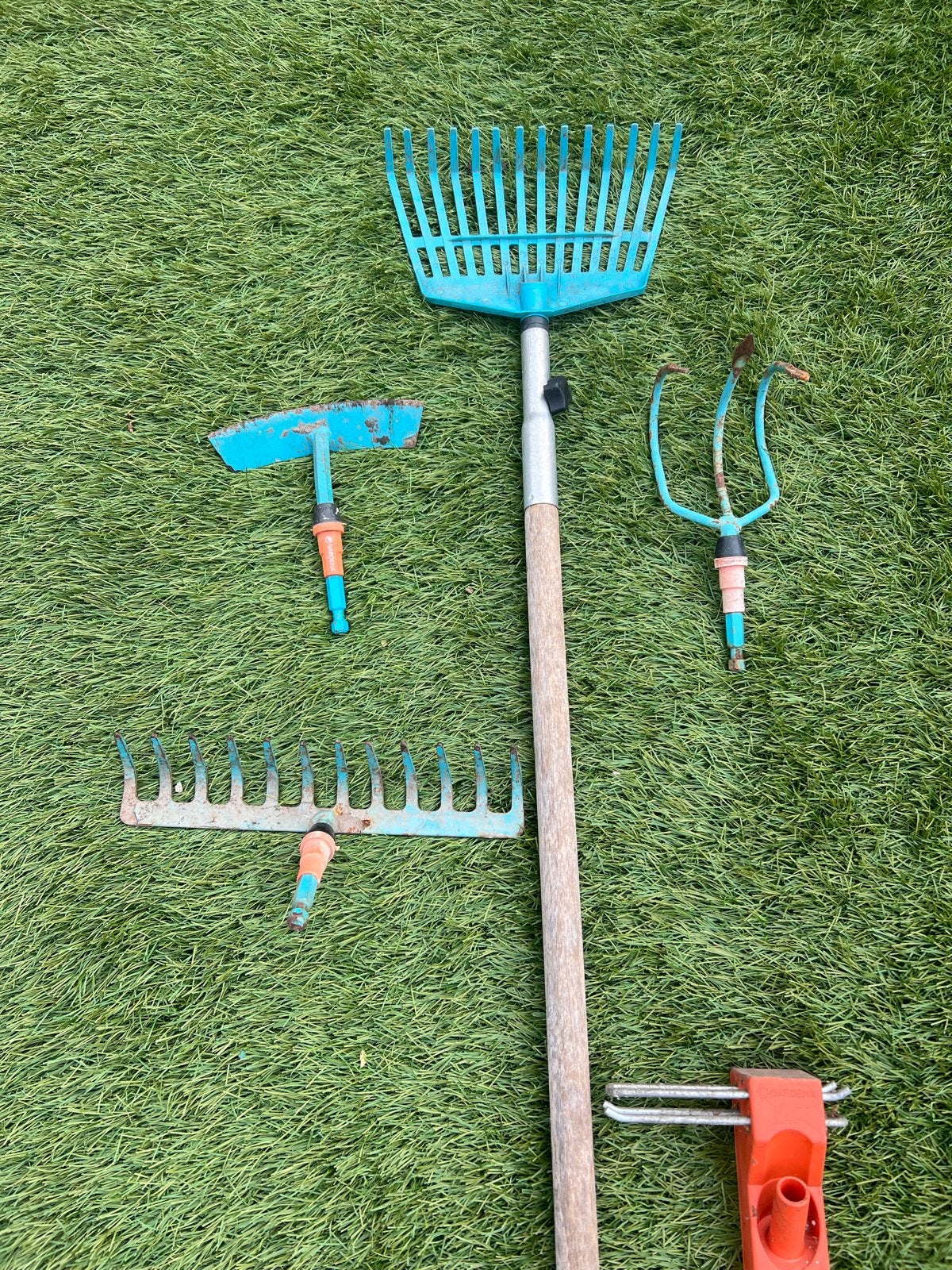 Gardena tuingereedschap set - gebruikt, Ophalen of Verzenden, Gebruikt, Hark