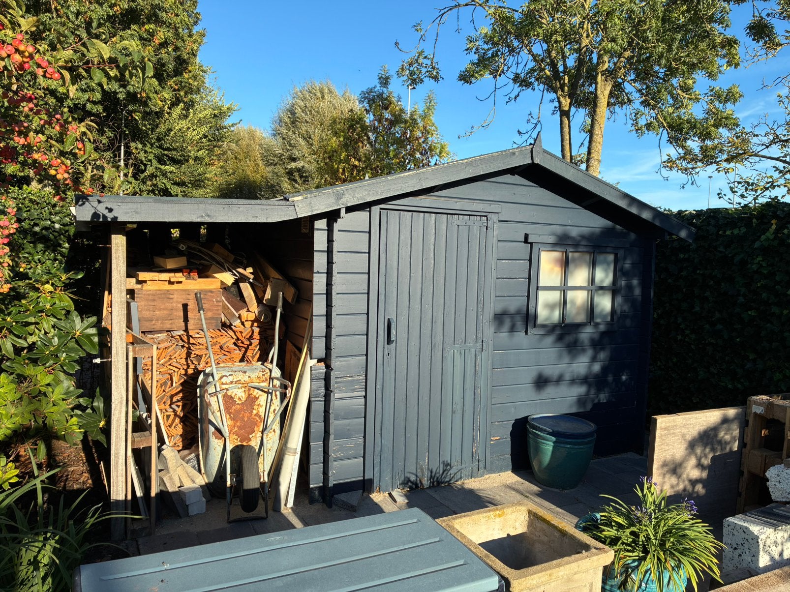 Net tuinhuisje te koop, lekt niet., Ophalen, Gebruikt, 250 tot 500 cm