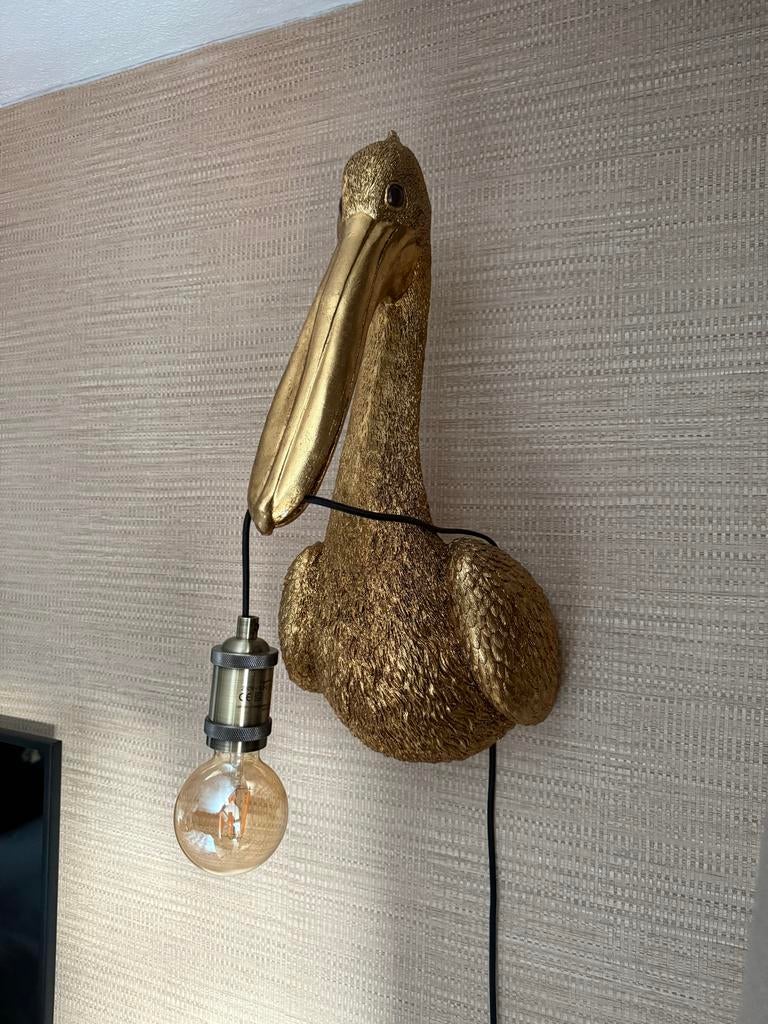 Light & Living Pelikaan Wandlamp Goud, Ophalen, Zo goed als nieuw, Overige materialen
