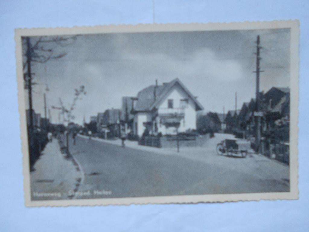 Heiloo het Slimpad  met Herenweg bakfiets Slimpad rond 1955, Ophalen of Verzenden, 1940 tot 1960, Gelopen, Noord-Holland