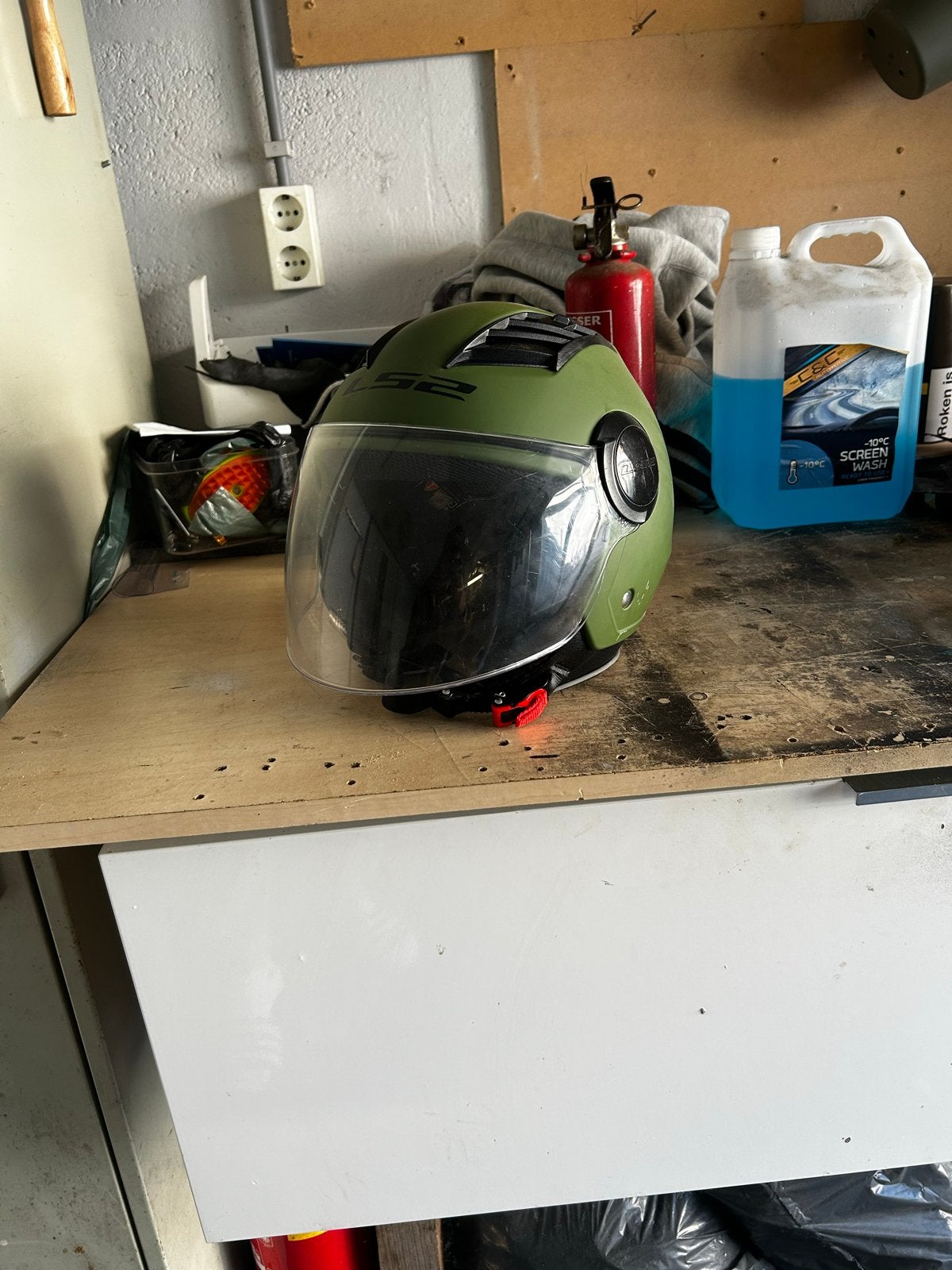 Scooter helm maat M, groen, zo goed als nieuw, Fietsen en Brommers, Ophalen, Zo goed als nieuw, Medium
