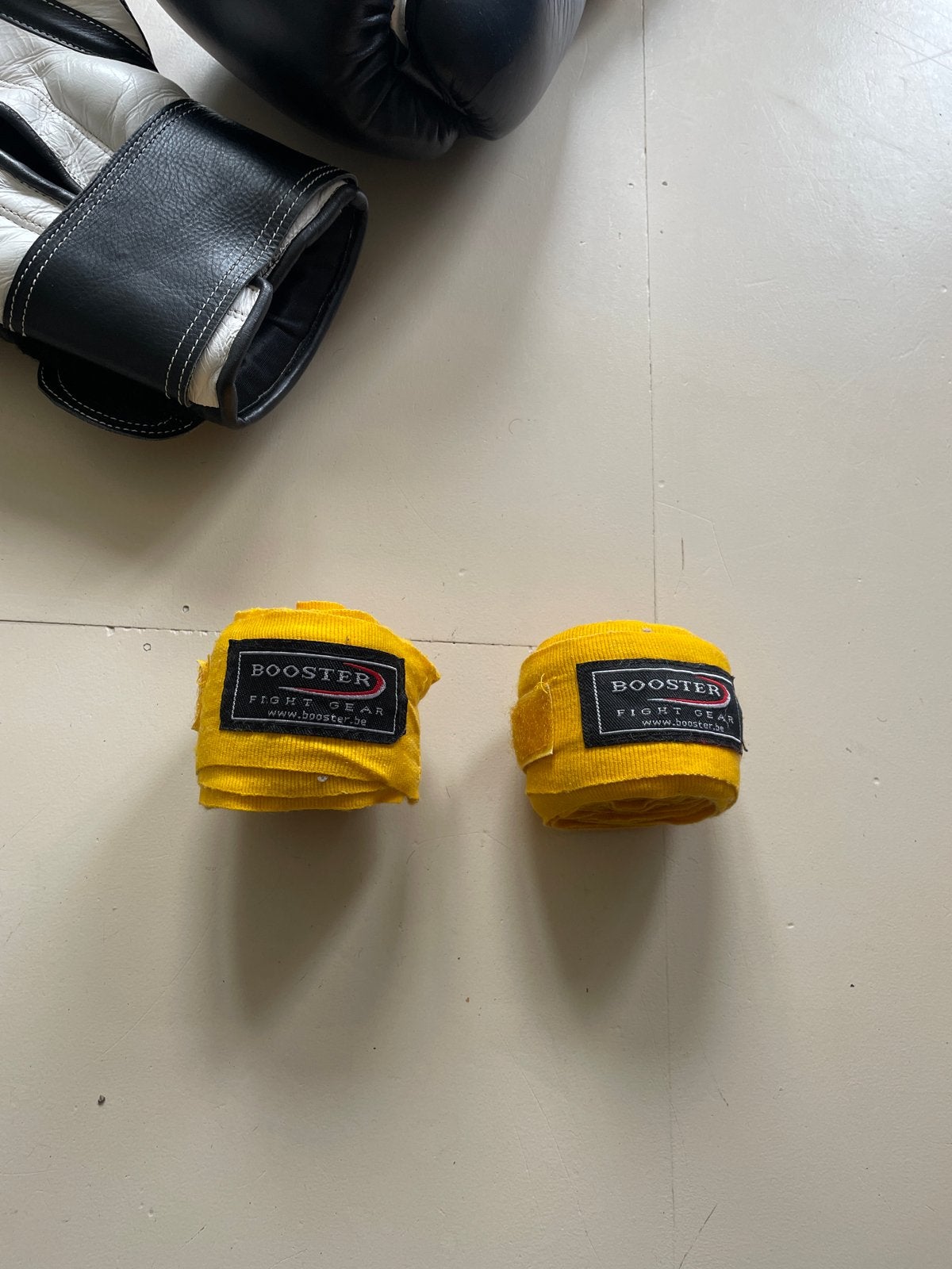 Booster Fight Gear boksbandages - Geel, Ophalen of Verzenden, Gebruikt, Overige, Vechtsportbescherming