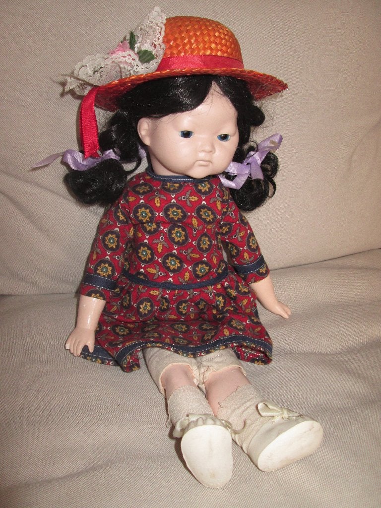 vintage pop 45cm Armand Marseille cinderella schoentjes, Ophalen of Verzenden, Gebruikt, Pop