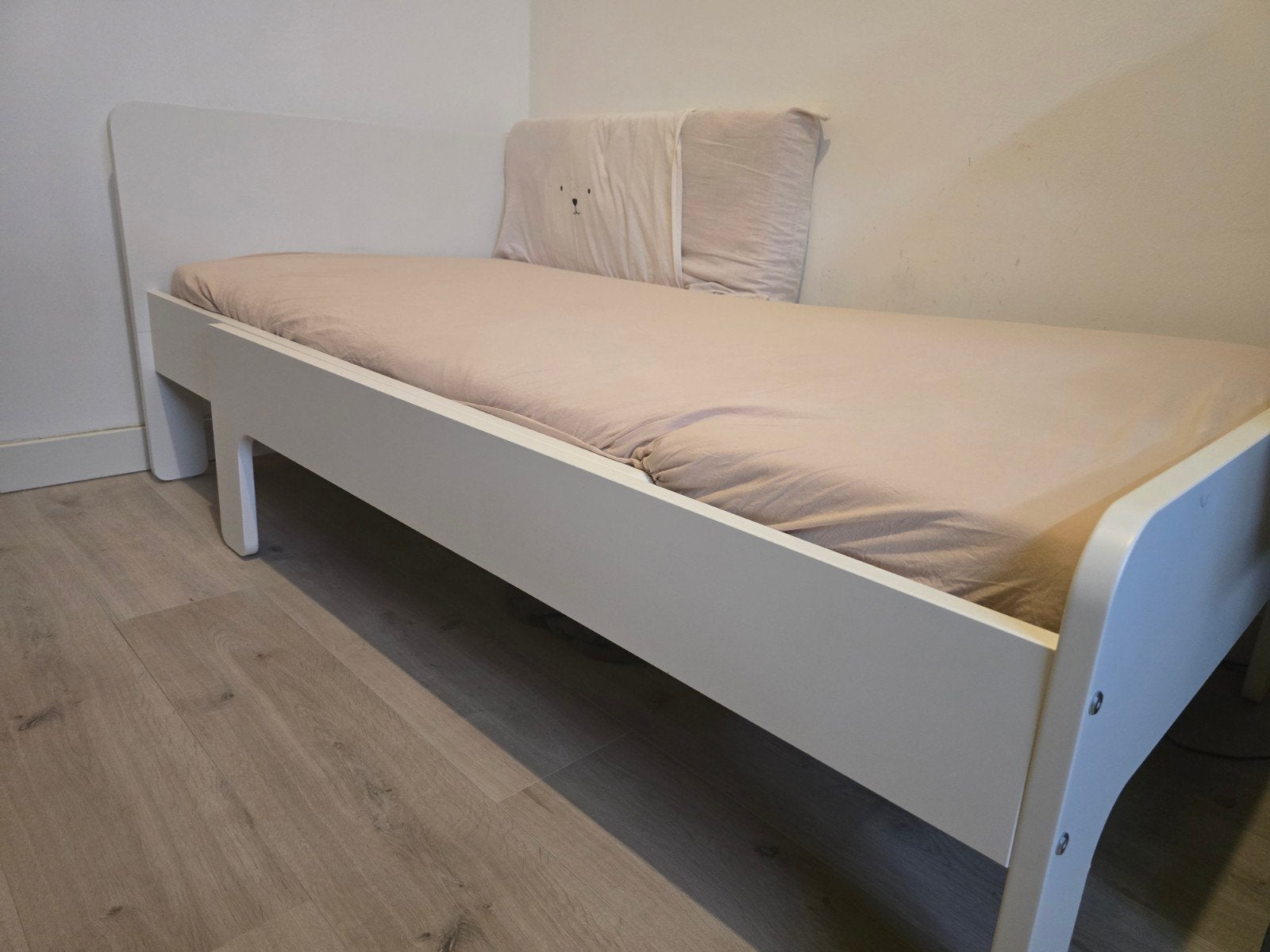 Meegroeibed wit - Zo goed als nieuw, 90 cm, Eenpersoons, Wit, Ophalen of Verzenden