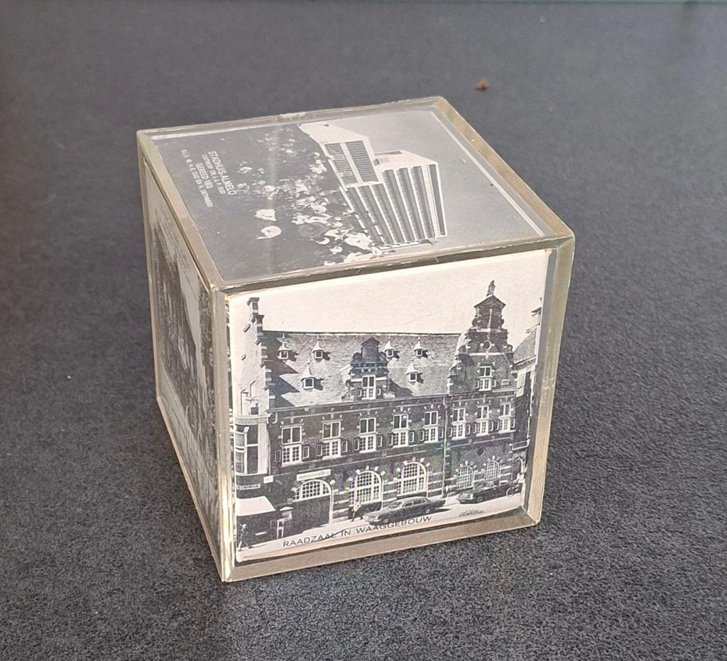 Acryl Fotokubus 9 cm Vintage Jaren 70, Ophalen of Verzenden