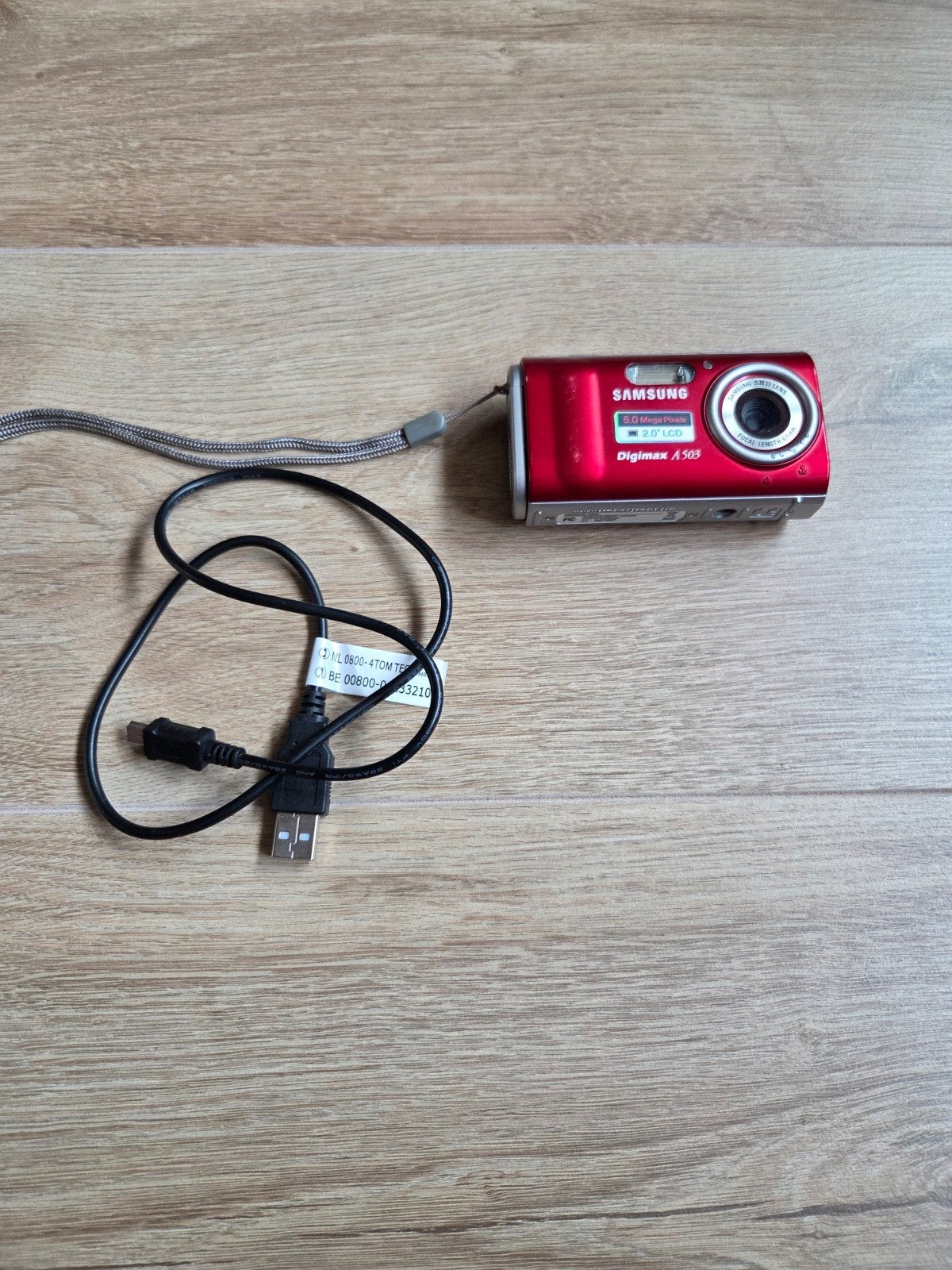 Samsung Digimax A503 Compactcamera Rood 5.0 Megapixels, Audio, Tv en Foto, Fotocamera's Digitaal, Ingebouwde flitser, Gebruikt
