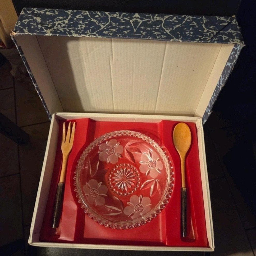 Vintage Kristallen Saladeset, Antiek en Kunst, Ophalen of Verzenden