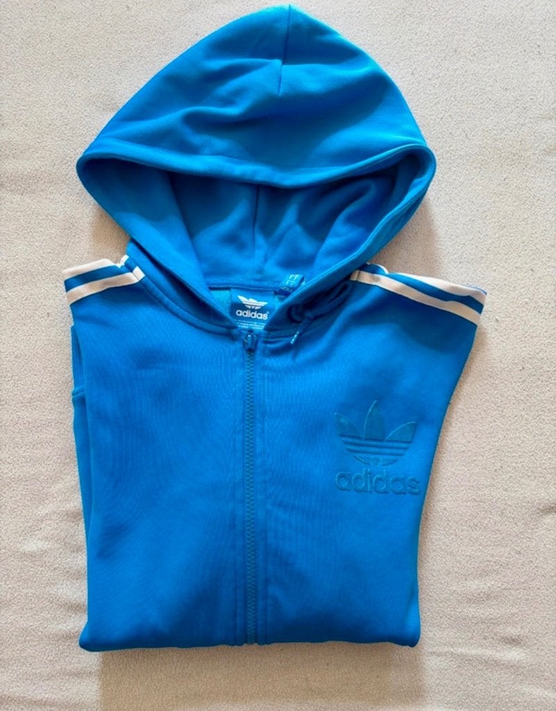 Adidas Vintage blauw - Maat S - Uniseks - Capuchon, Blauw, Ophalen of Verzenden, Zo goed als nieuw, Adidas