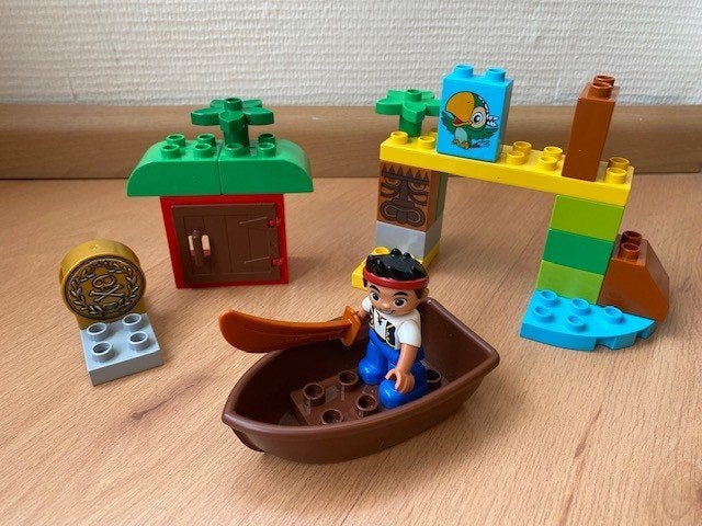 Duplo, Disney: Jake's schattenjacht boot, set 10512 compleet, Kinderen en Baby's, Gebruikt, Ophalen of Verzenden, Compleet, Duplo