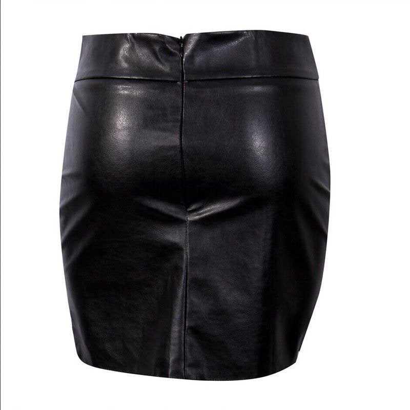 Zwarte leren rok met roos bloemen bodycon mini pencil, Maat 38/40 (M), Verzenden, Zwart, Nieuw