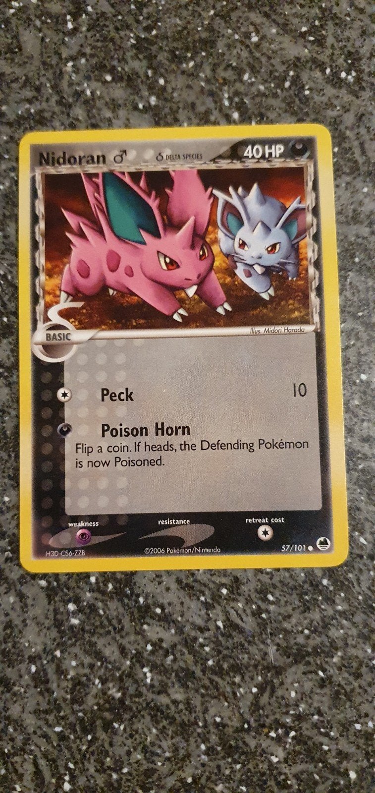 Nidoran 57/101 EX Dragon Frontiers Pokémon Kaart, Ophalen of Verzenden, Gebruikt, Losse kaart