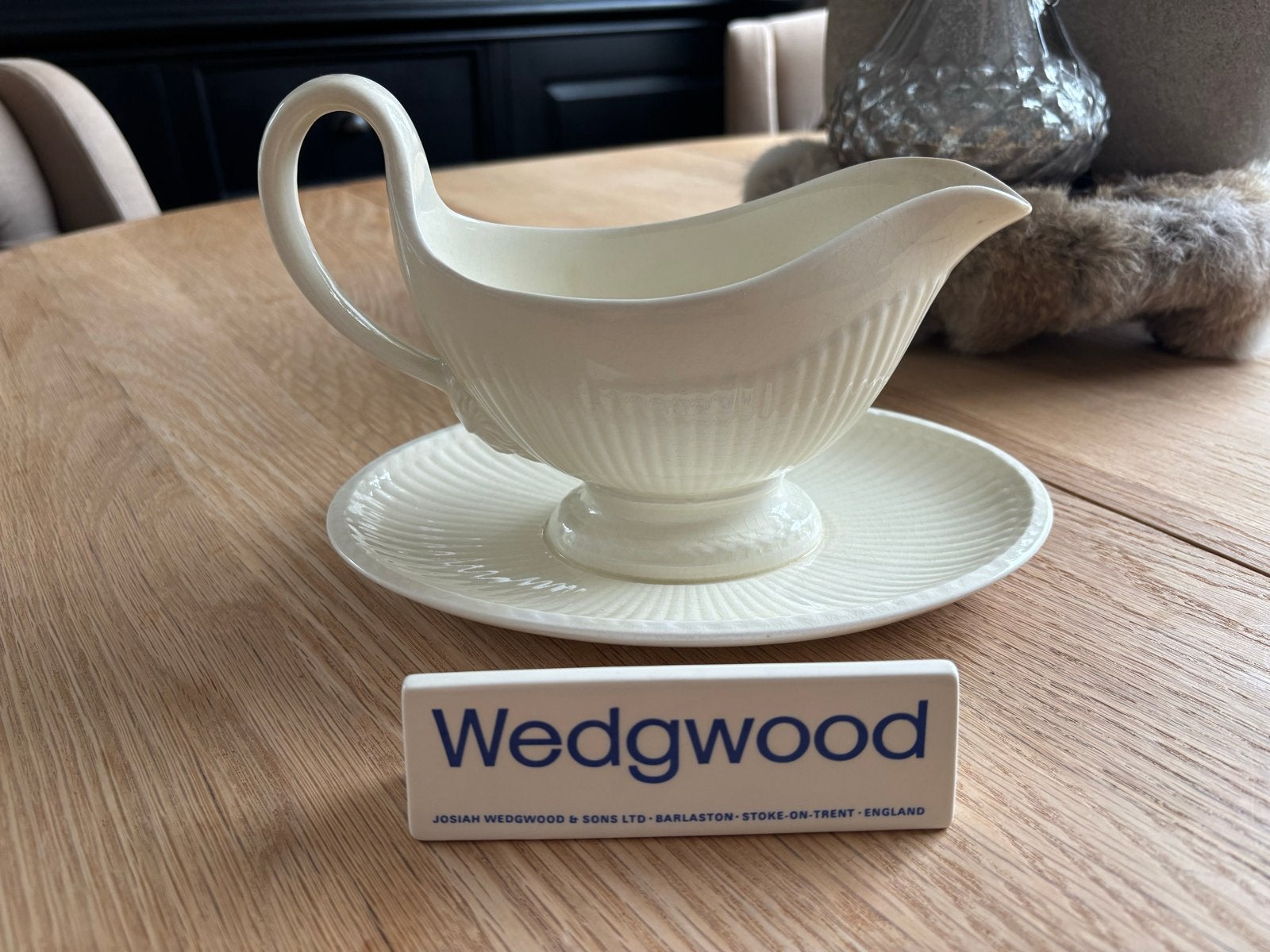 Wedgwood Edme juskom met bevestigd onderbord - jaren '30, Antiek en Kunst, Ophalen of Verzenden