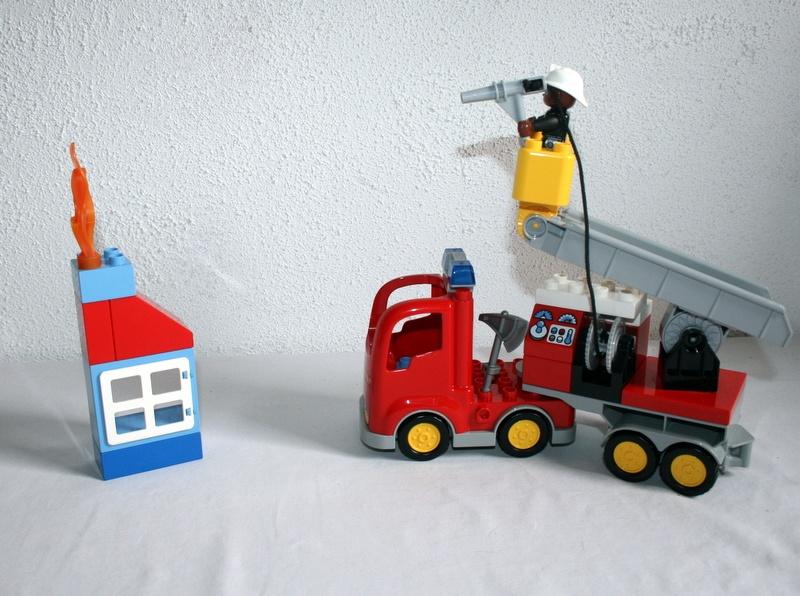 Duplo brandweerwagen 10592 compleet brandweer, Ophalen of Verzenden, Gebruikt, Complete set, Duplo