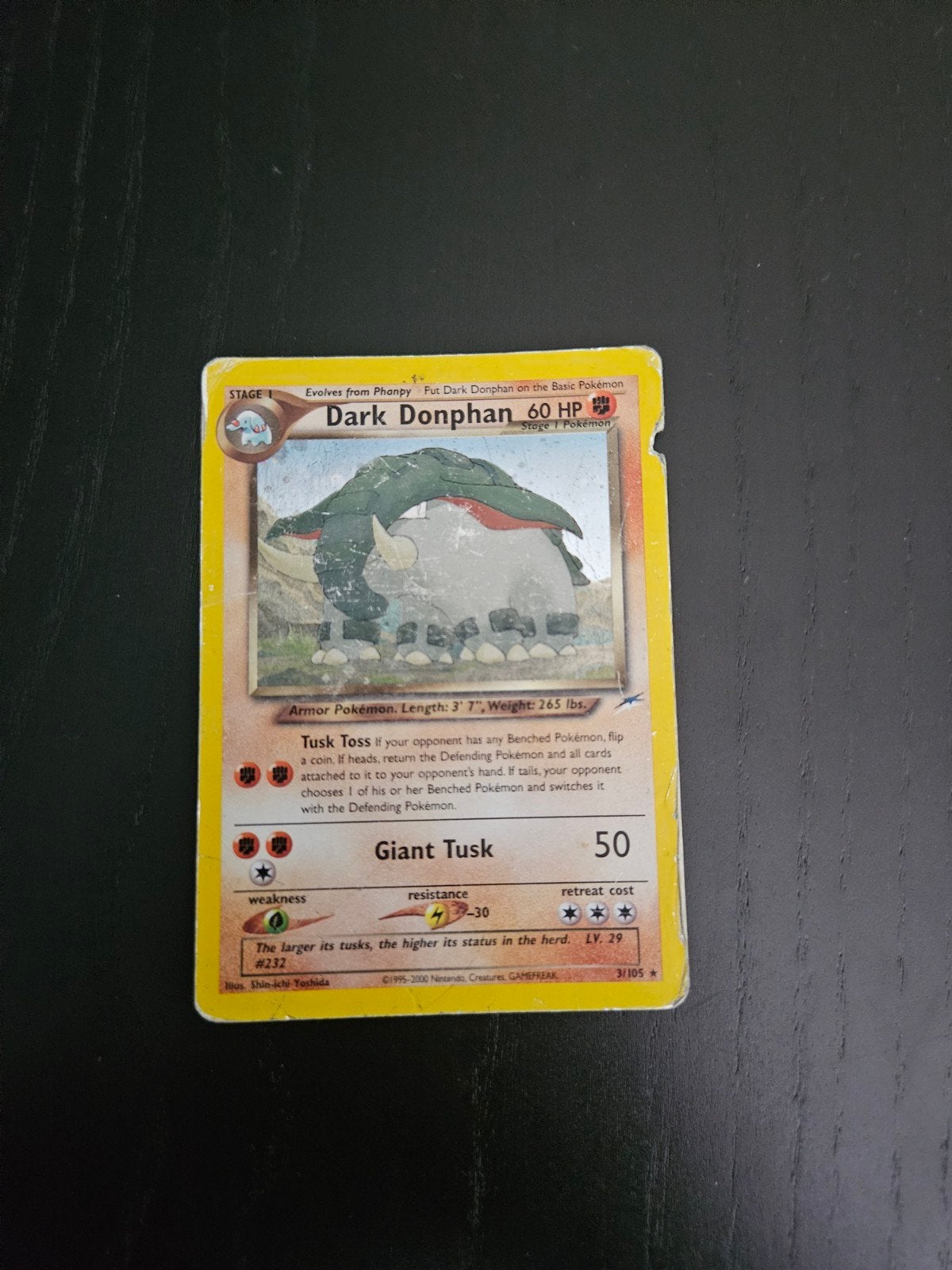 Pokemon Kaart: Dark Donphan Neo Destiny Holo 3/105, Ophalen of Verzenden, Zo goed als nieuw