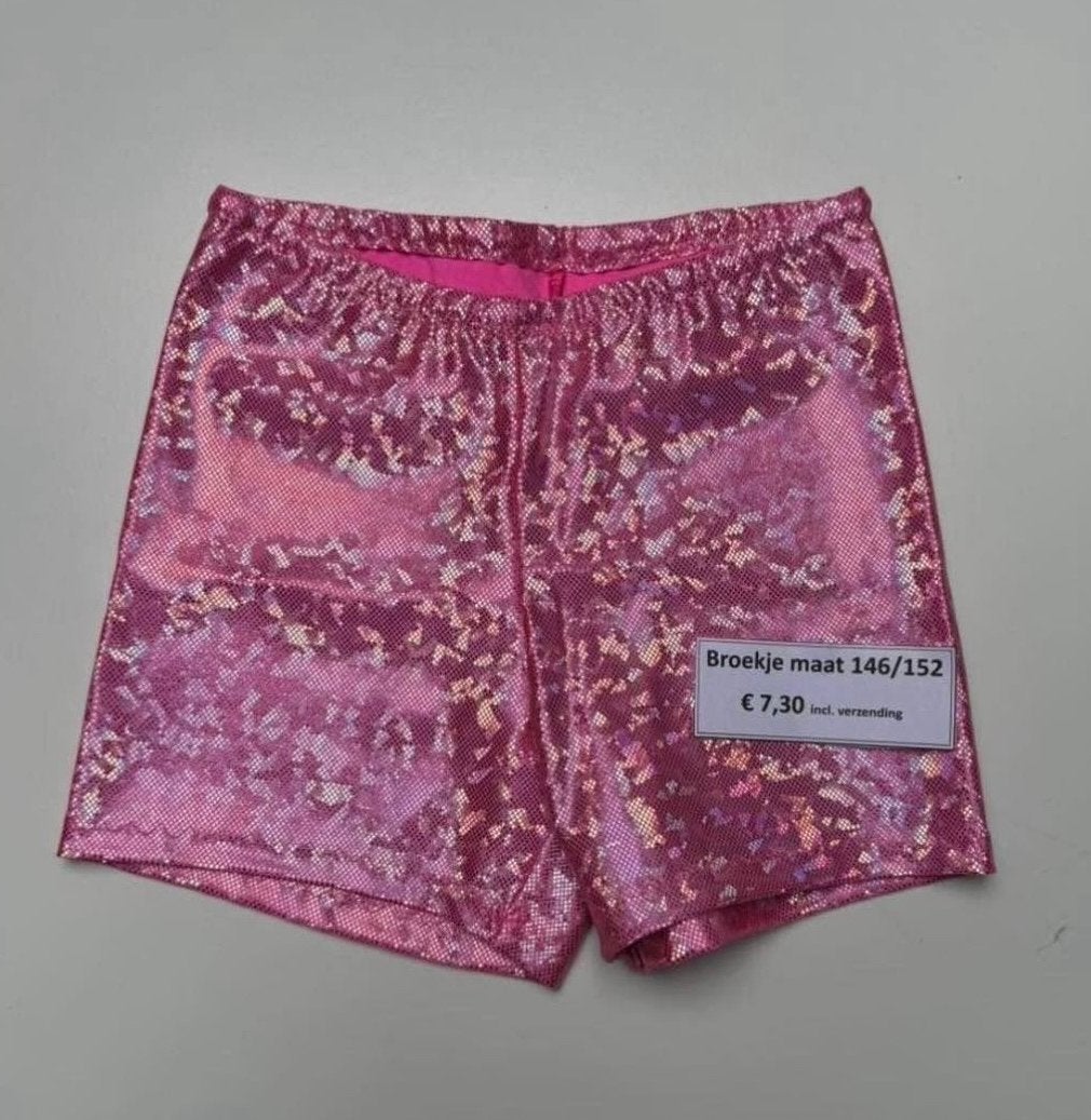 Roze glitter broekje maat 146/152, Sport en Fitness, Turnen, Turnbroekje, Nieuw, Ophalen of Verzenden, Roze