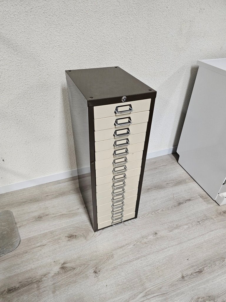 Vintage metalen ladekast voor €40,-!, Ophalen, Gebruikt, 50 tot 100 cm, 3 of 4 laden