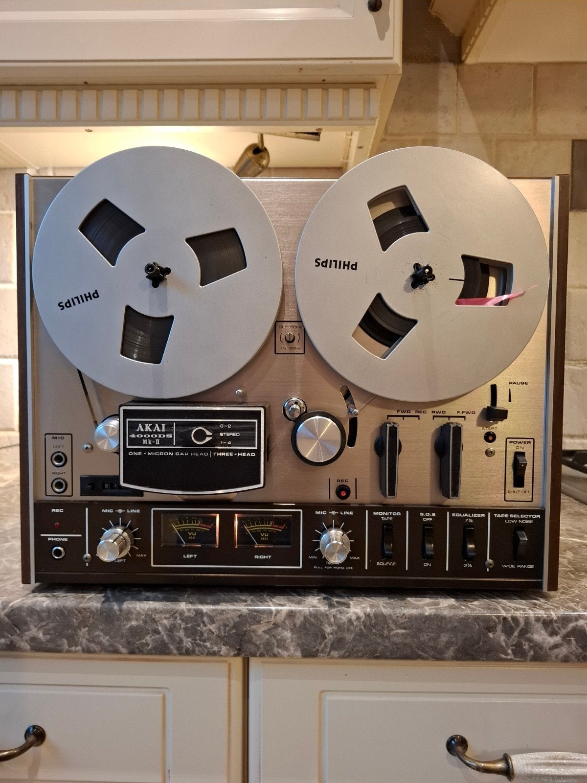 Prachtige Akai 4000DS MkII - Silver Edition&2 Philips reels, Ophalen of Verzenden, Bandrecorder, Met banden