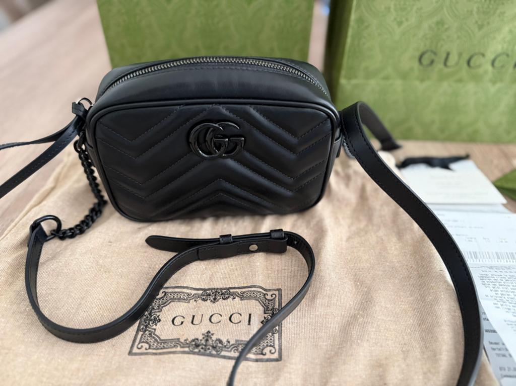 GG Marmont Mini Cameratas zwart, Ophalen of Verzenden, Nieuw, Zwart, Schoudertasje
