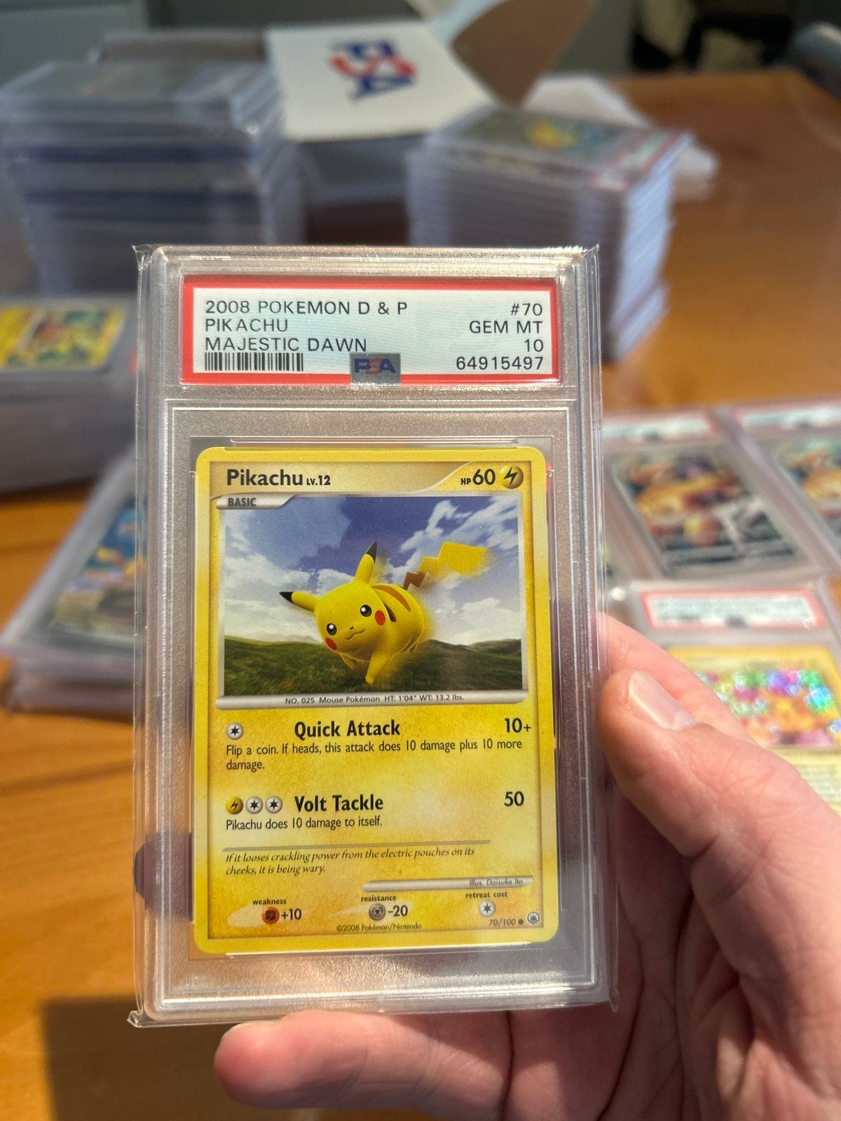 PIKACHU 2008 PSA10 low pop, Ophalen of Verzenden, Nieuw, Losse kaart, Foil