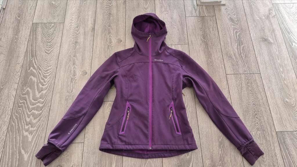 Paarse Quechua jas met capuchon, maat S, Ophalen of Verzenden, Zo goed als nieuw, Maat 38/40 (M), Paars
