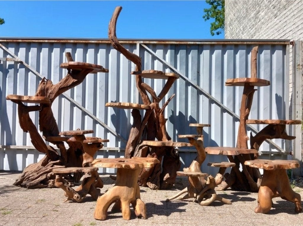 Bali teak root meubels displays bijzet tafel houtsnijwerk, Ophalen, Natuurlijk, 55 tot 75 cm, Zo goed als nieuw