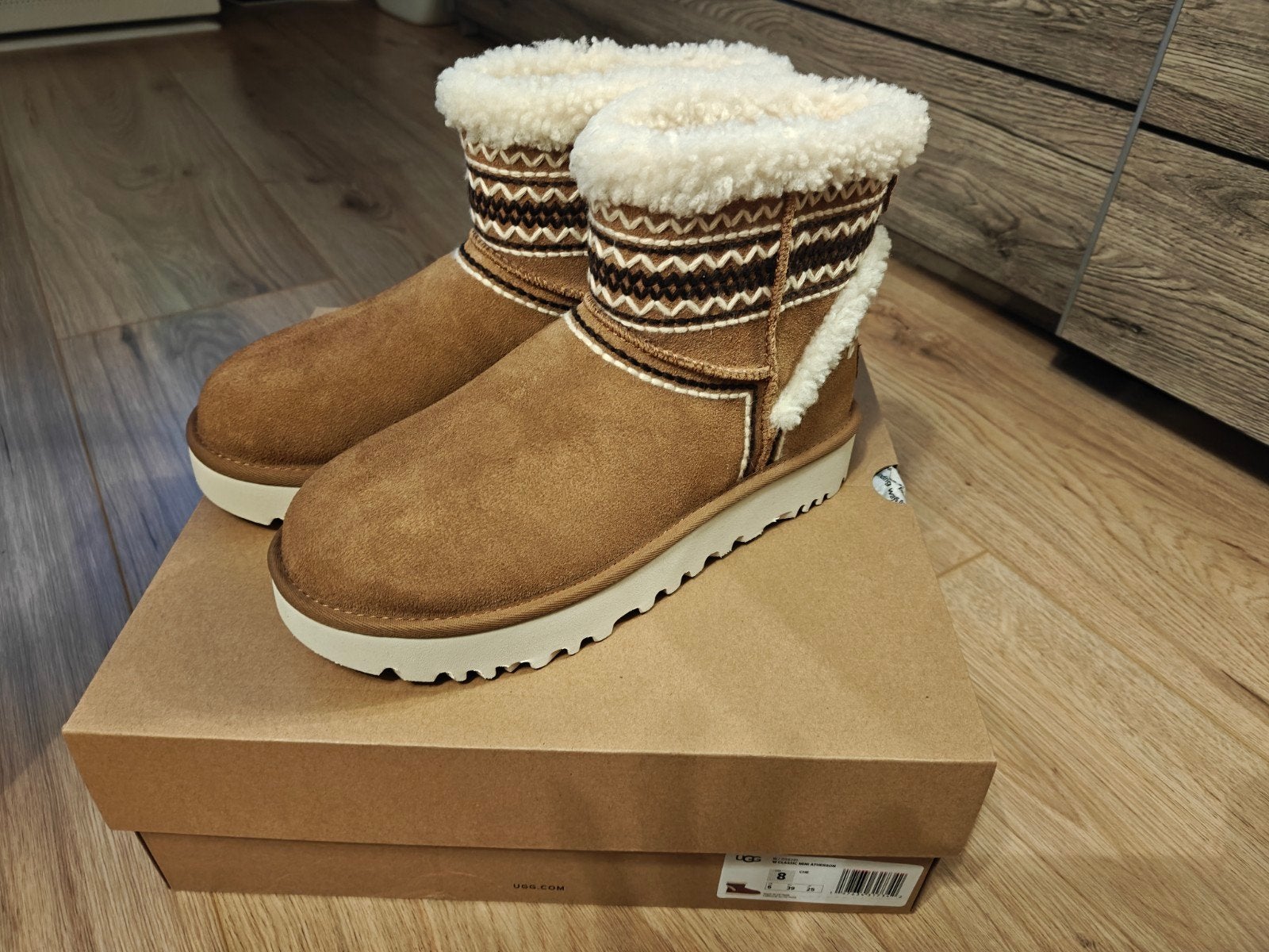 Nieuwe UGG Laarzen Cognac Maat 39, UGG, Bruin, Lage of Enkellaarzen, Nieuw