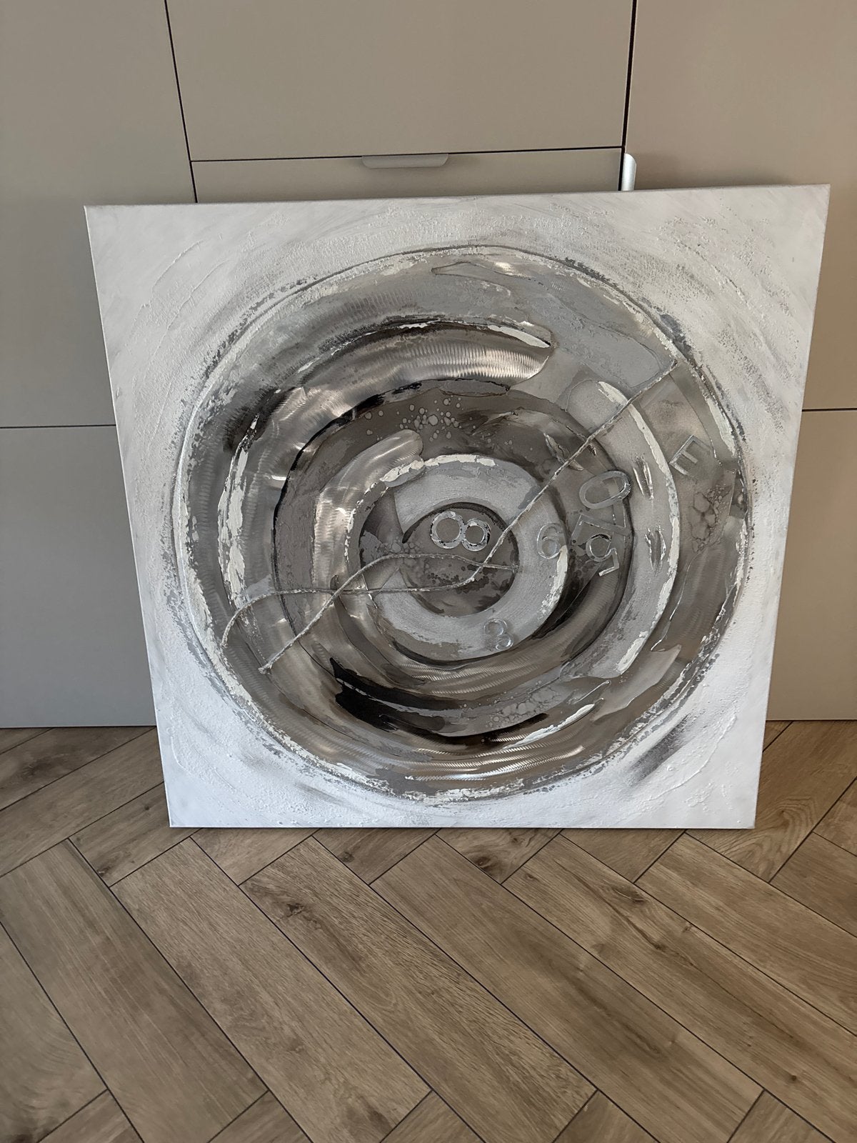 Schilderij - kunstwerk, Antiek en Kunst, Kunst | Schilderijen | Modern, Ophalen, Metaal, Ophangklaar, Abstract