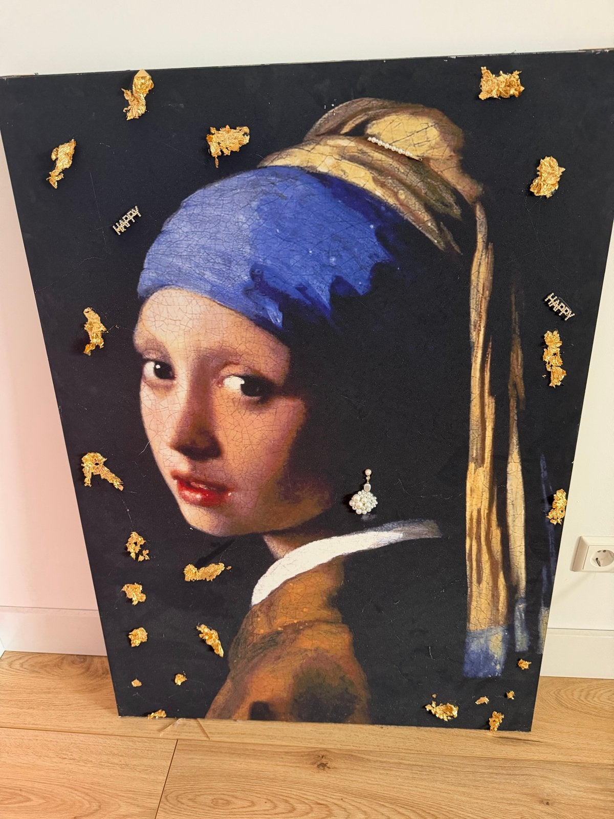 Schilderij/poster Meisje met de Parel / Mona Lisa (76x106cm), Ophalen, Gebruikt, 75 tot 100 cm, Foto of Poster