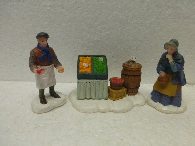 lemax fresh produce kerstdorp marktkraam poppetjes beeldjes, Ophalen of Verzenden, Zo goed als nieuw
