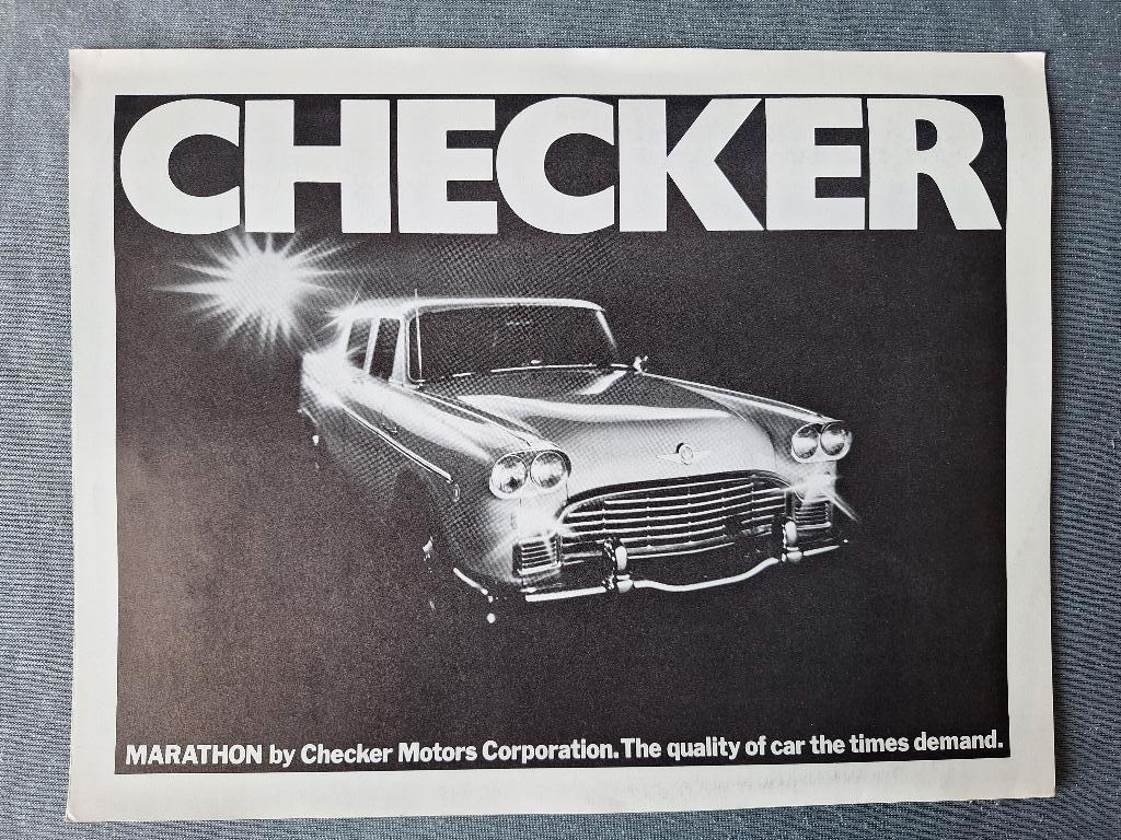Brochure  CHECKER  MARATHON - 1972 USA, Boeken, Verzenden, Gelezen, Overige merken