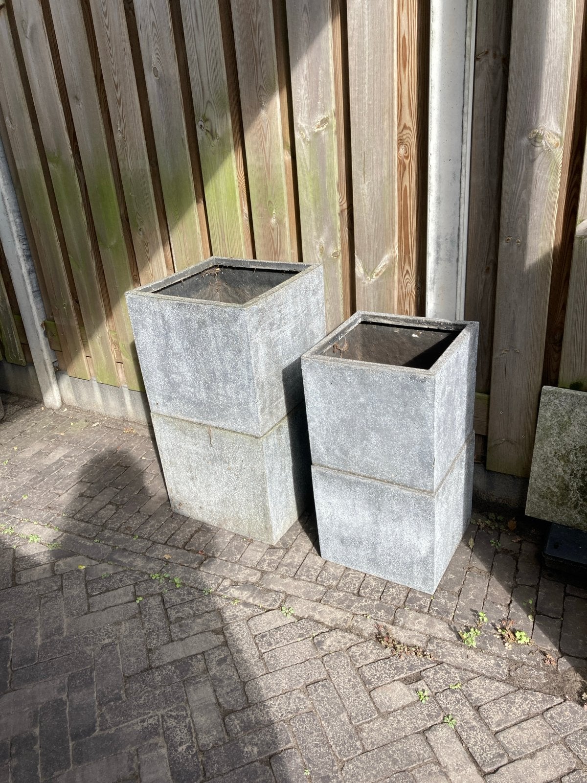 4 kunststof plantenbakken (2 groot, 2 klein), Ophalen, Kunststof, Gebruikt, Balkon