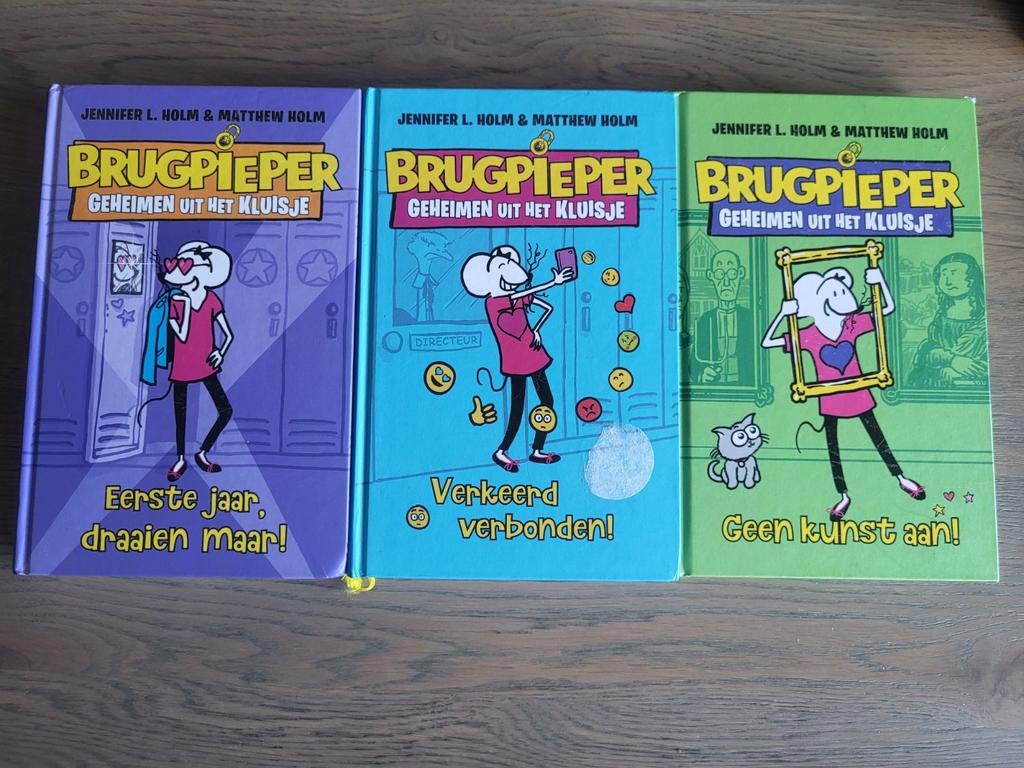 Brugpieper, Geheimen uit het kluisje, complete serie, Ophalen of Verzenden, Zo goed als nieuw, Jennifer Holm en Matthew Holm