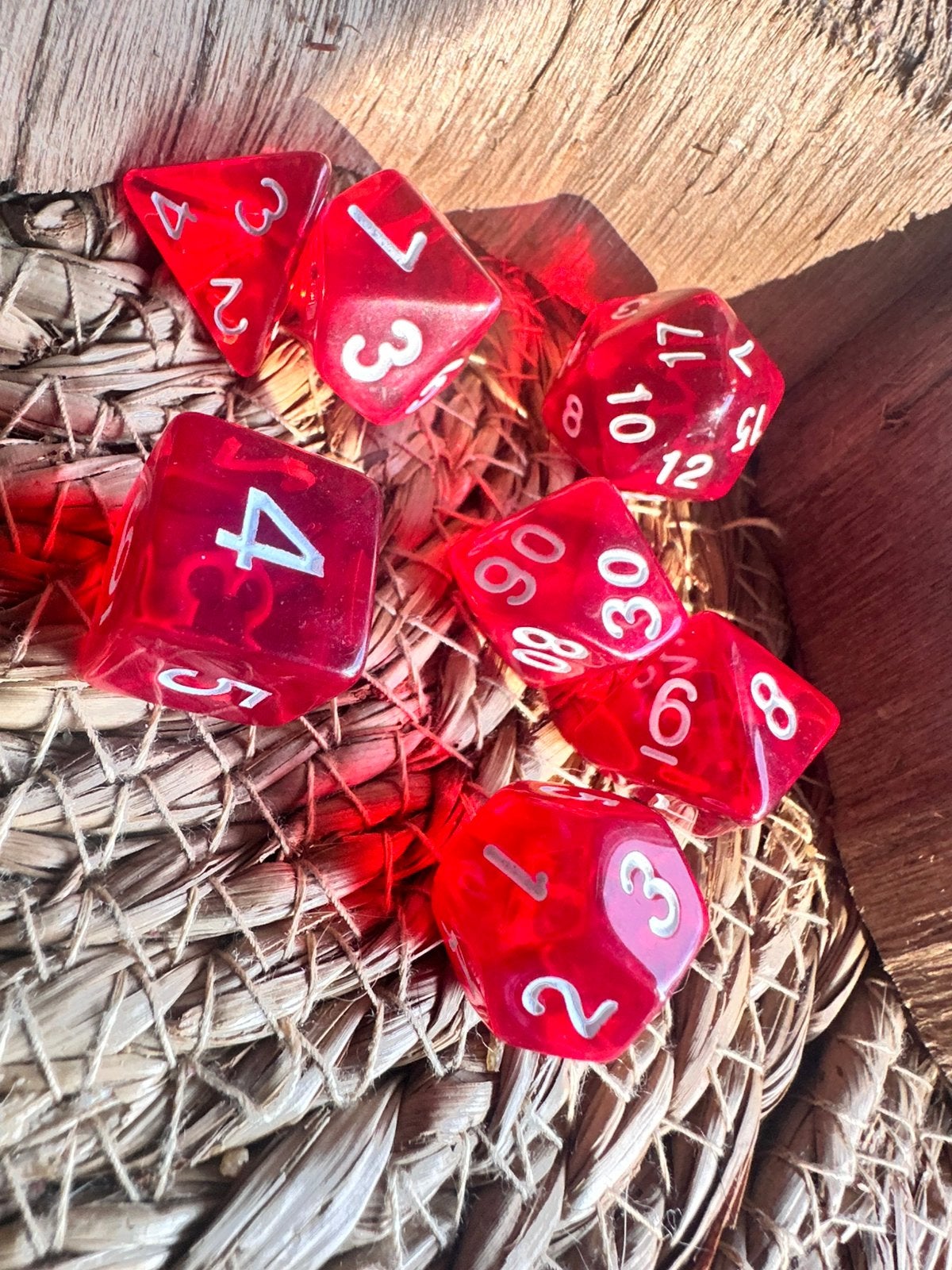 DND dice / rood / dobbelstenen / Dungeons & Dragons, Ophalen of Verzenden, Nieuw, Overige soorten