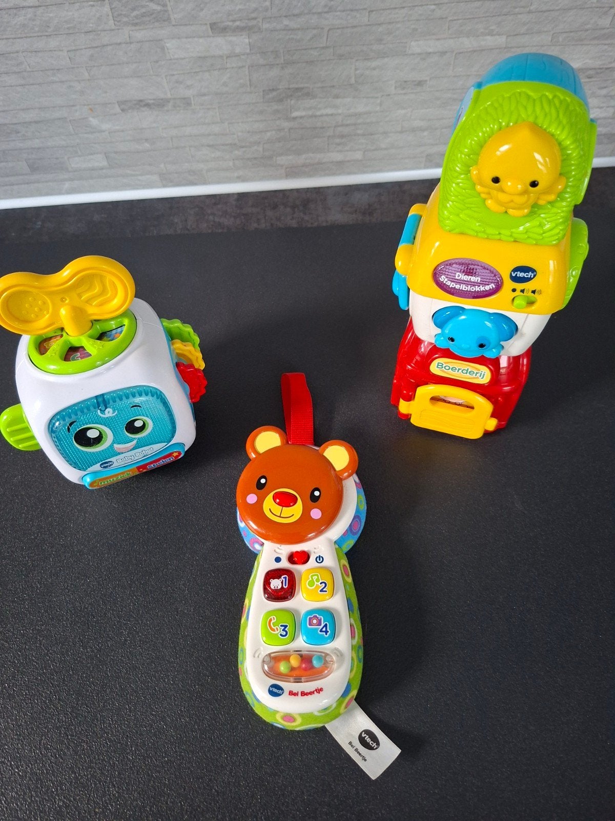vtech baby peuter speelgoed telefoon baby's robot stapelblok, Ophalen of Verzenden, Zo goed als nieuw, 6 maanden tot 2 jaar