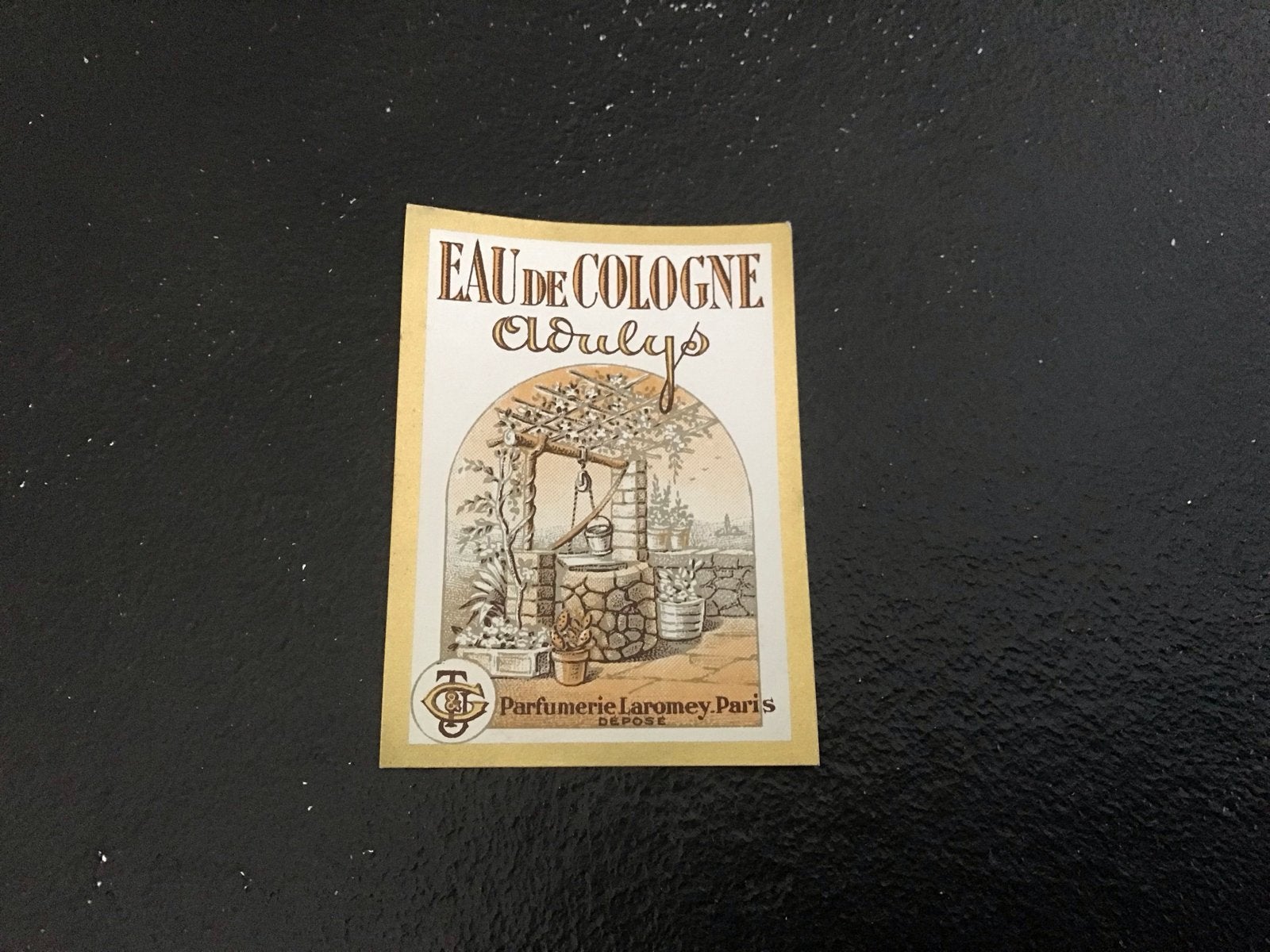 Vintage Eau de Cologne Oldrulys etiket - Parfumerie Laromey, Ophalen, Zo goed als nieuw
