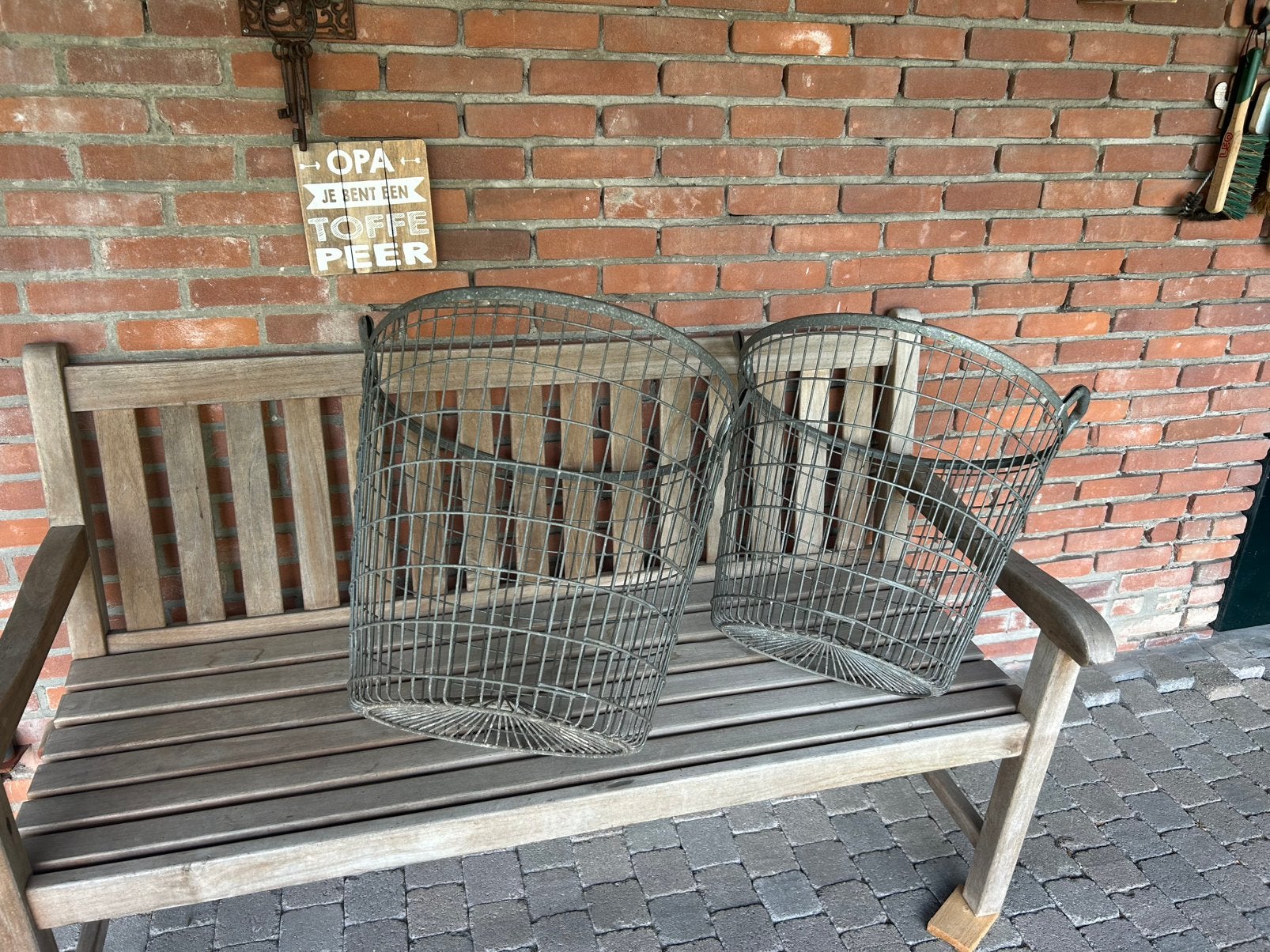Twee aardappel korven , draadmanden ( verzinkt ), Tuin en Terras, Hand-tuingereedschap, Ophalen, Zo goed als nieuw