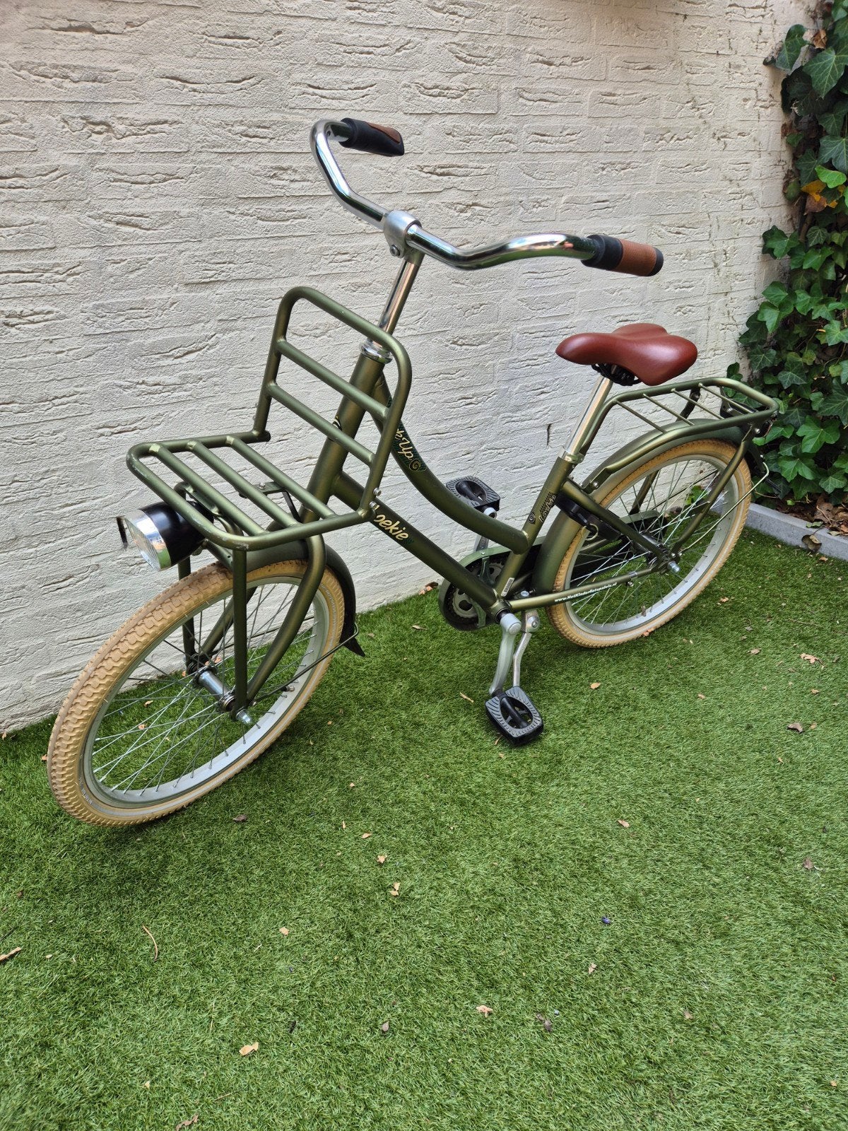 Kinderfiets Loekie 20 inch mosgroen, Ophalen, Gebruikt, Loekie, Terugtraprem