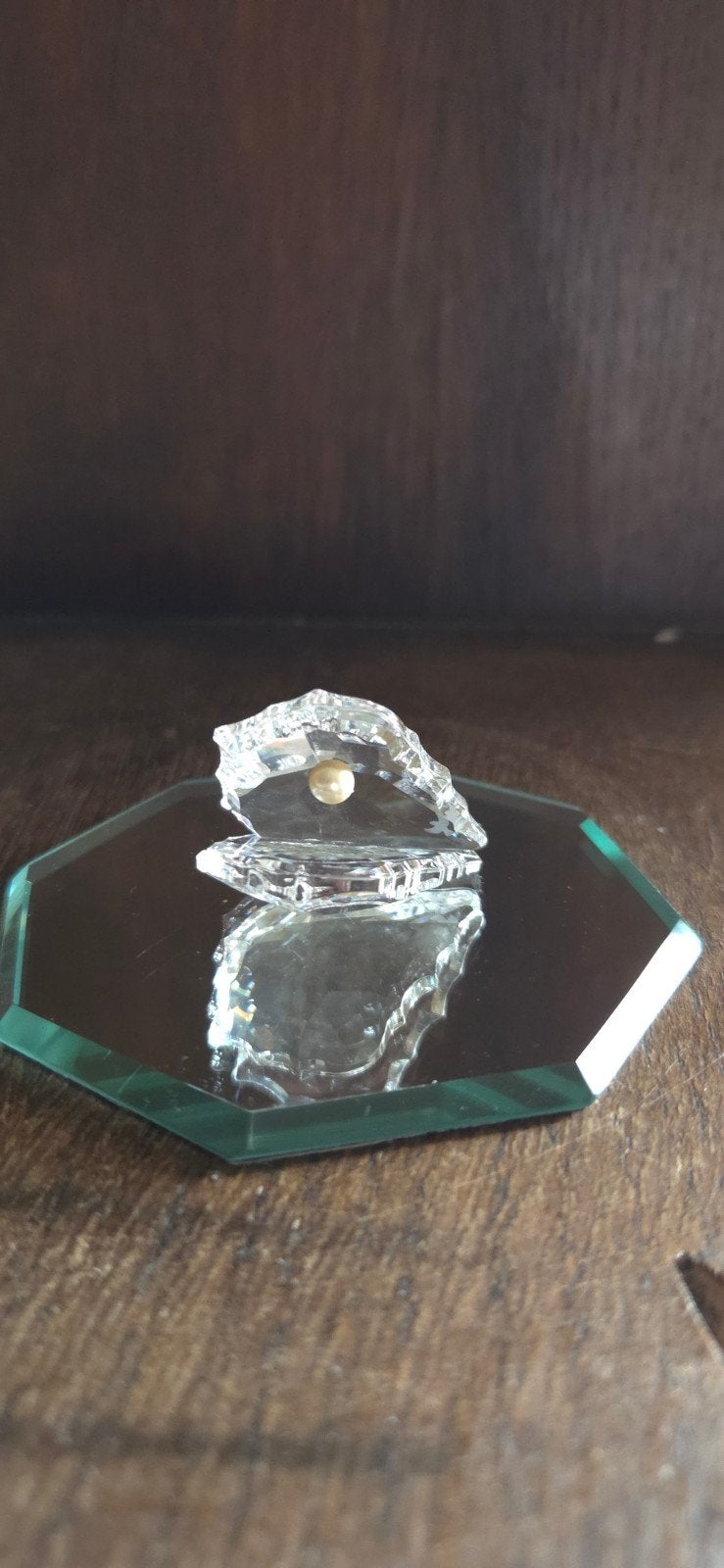 ​Schitterend kristallen beeldje oester / schelp met parel, Ophalen of Verzenden, Zo goed als nieuw, Figuurtje