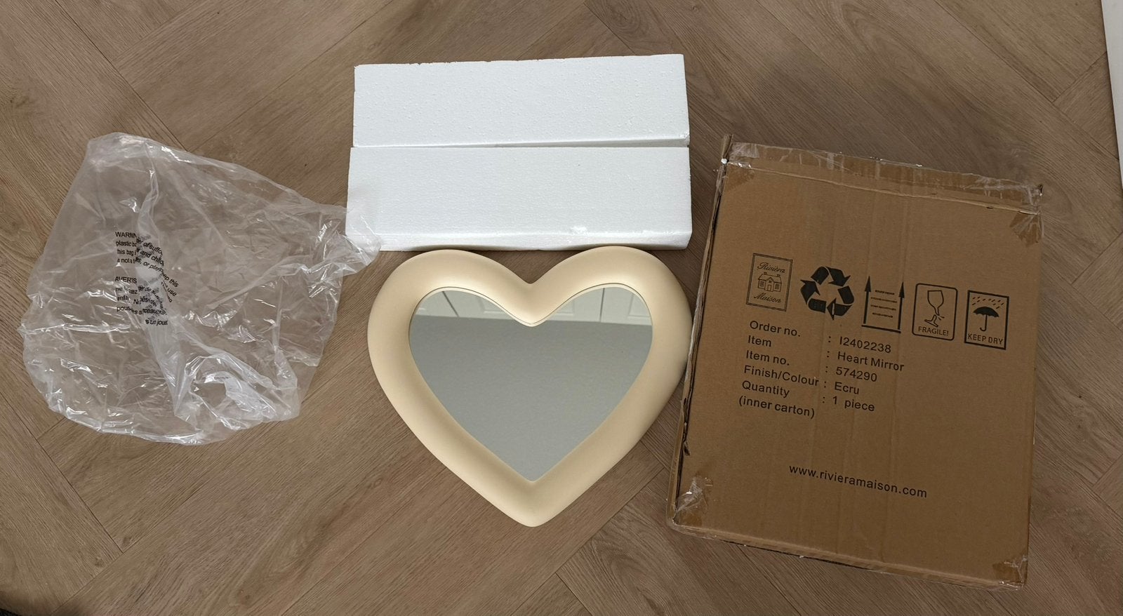 Nieuw! Riviera Maison Heart Mirror / spiegel hart vorm, Ophalen, Minder dan 50 cm, Nieuw, Minder dan 100 cm