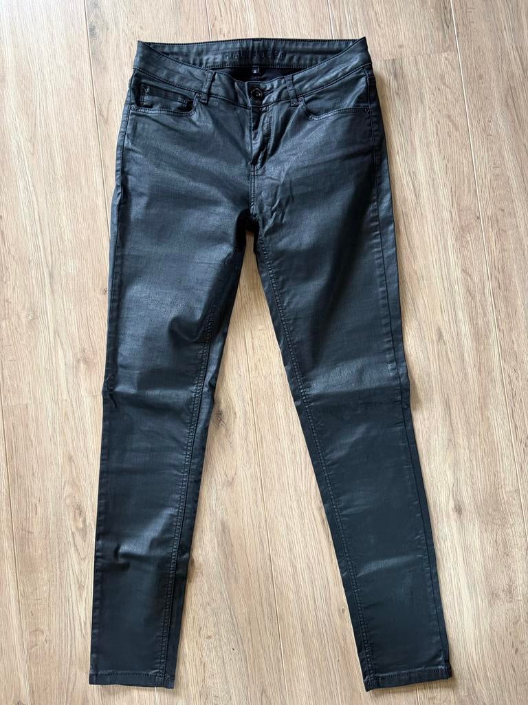 Hallhuber gecoate broek maat 36, Ophalen of Verzenden, Gedragen, Maat 36 (S), Zwart