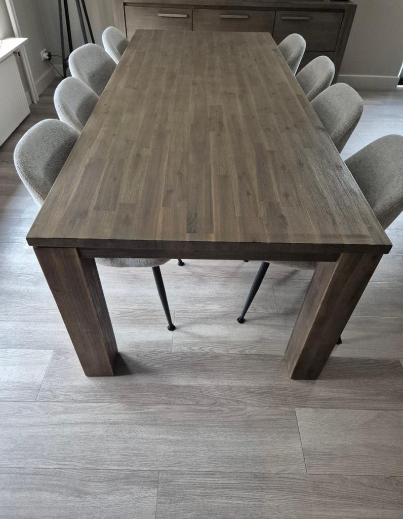 Henders & Hazel eettafel hout 240x100x77 weathered grey, Huis en Inrichting, Tafels | Eettafels, Ophalen, 200 cm of meer, 50 tot 100 cm